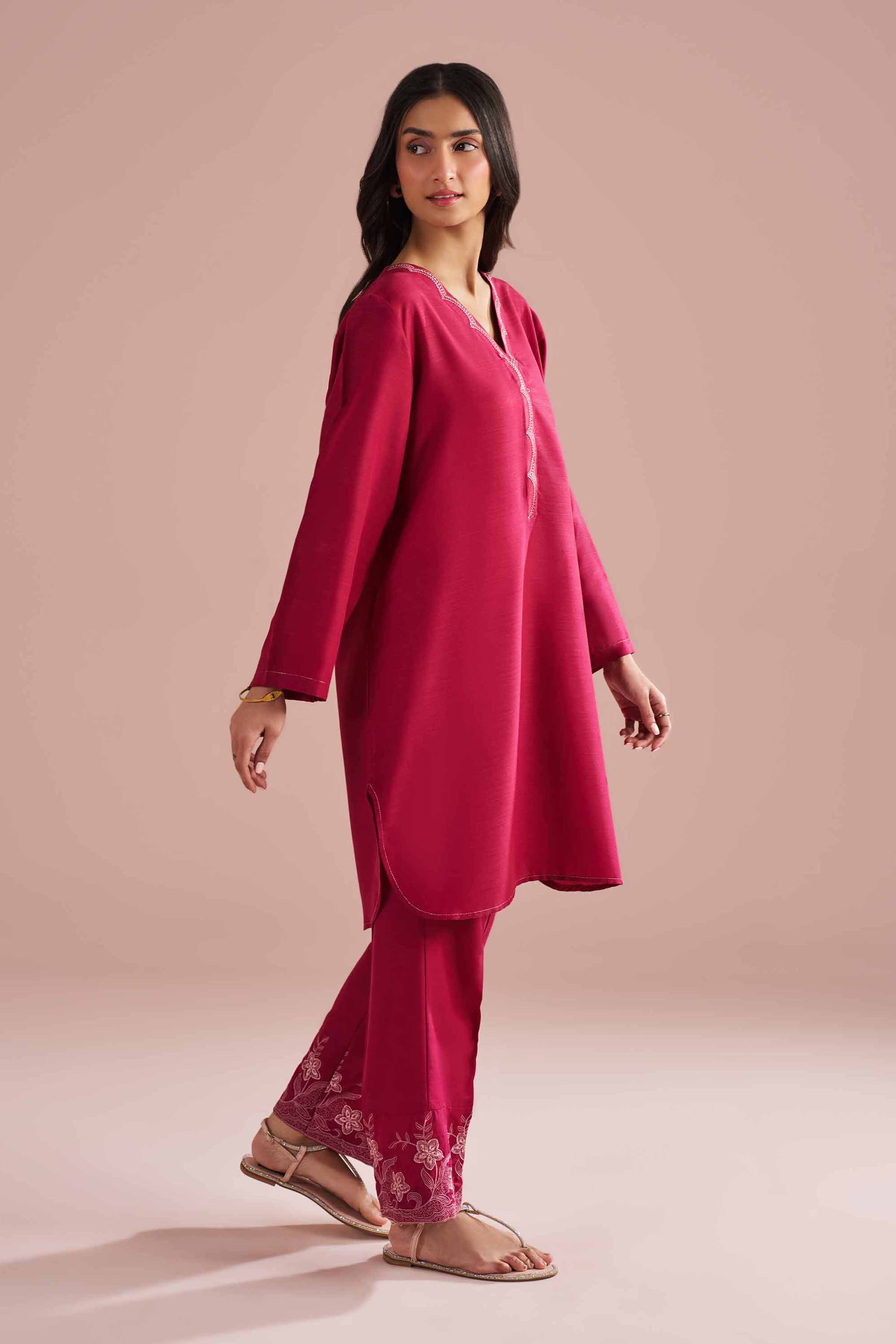 NishatUK - Pink Embroidered Lawn 2-piece ready to wear Dress