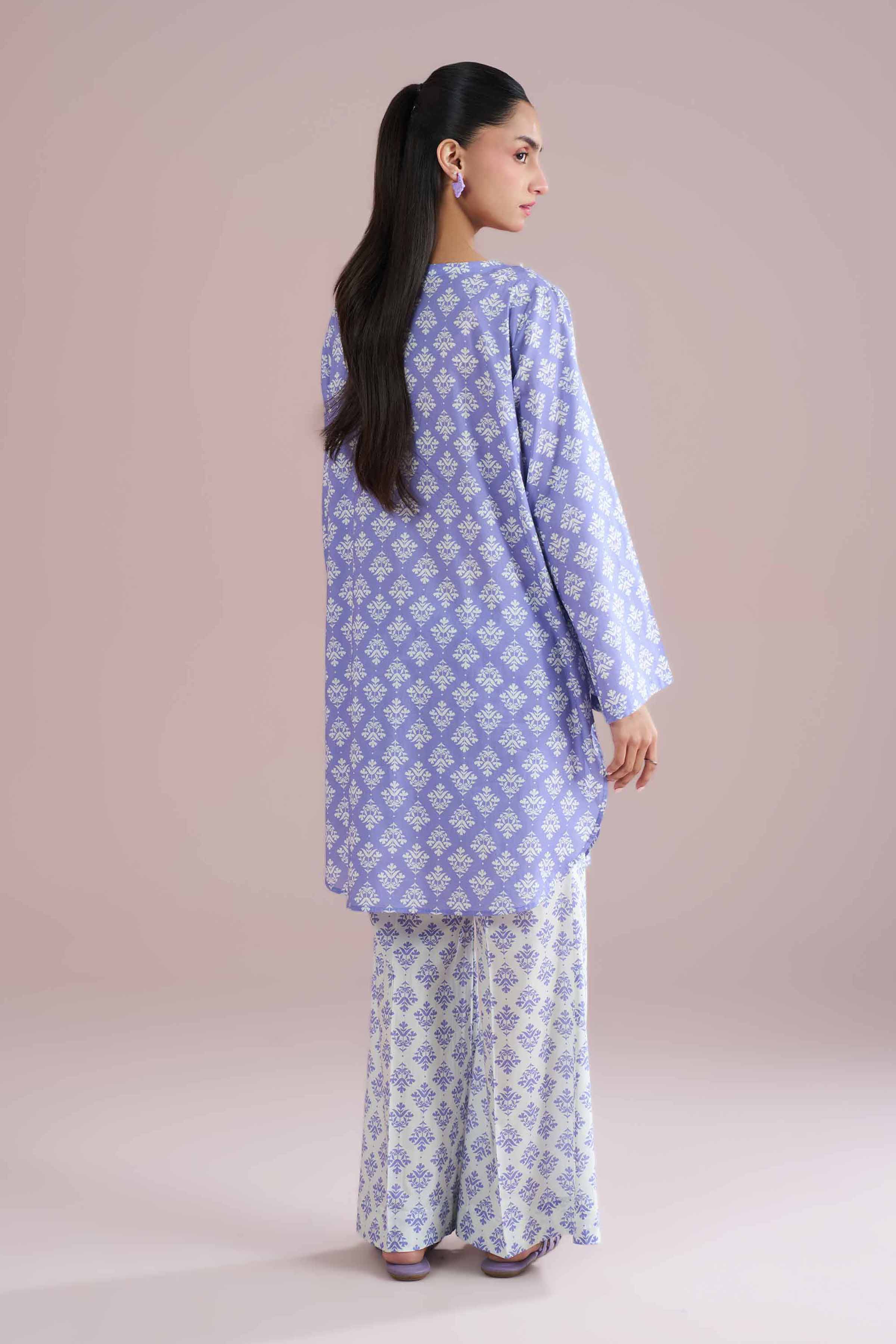 NishatUK - Blue Printed Cambric 2-piece ready to wear Dress