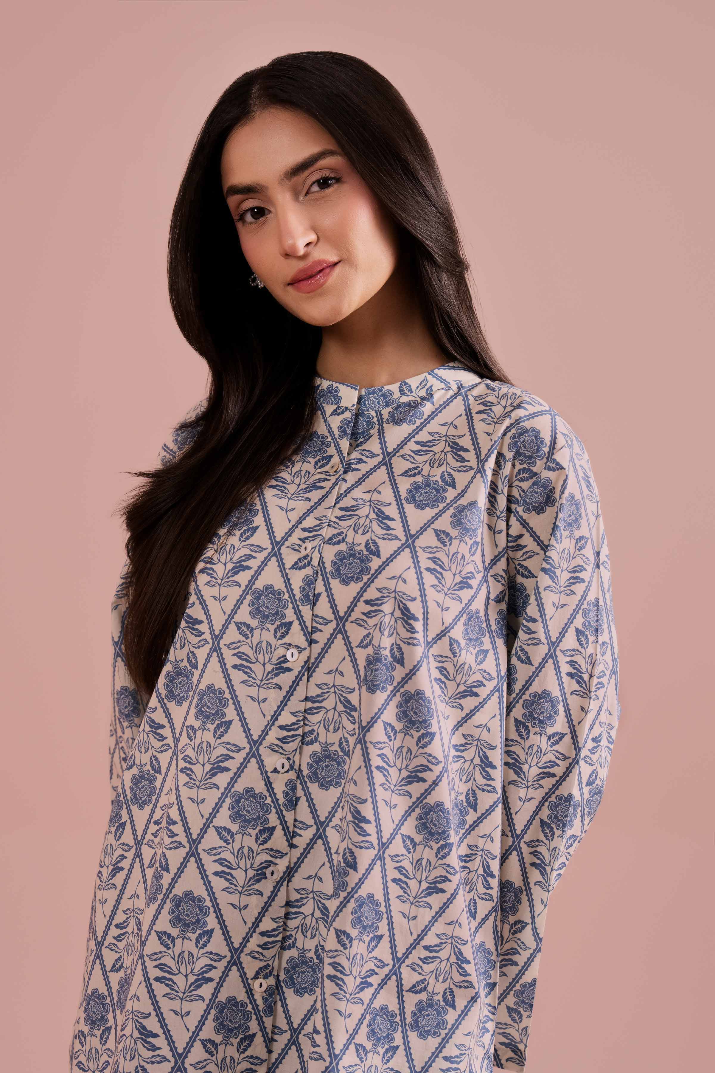 NishatUK - White Printed Cambric 2-piece ready to wear Dress