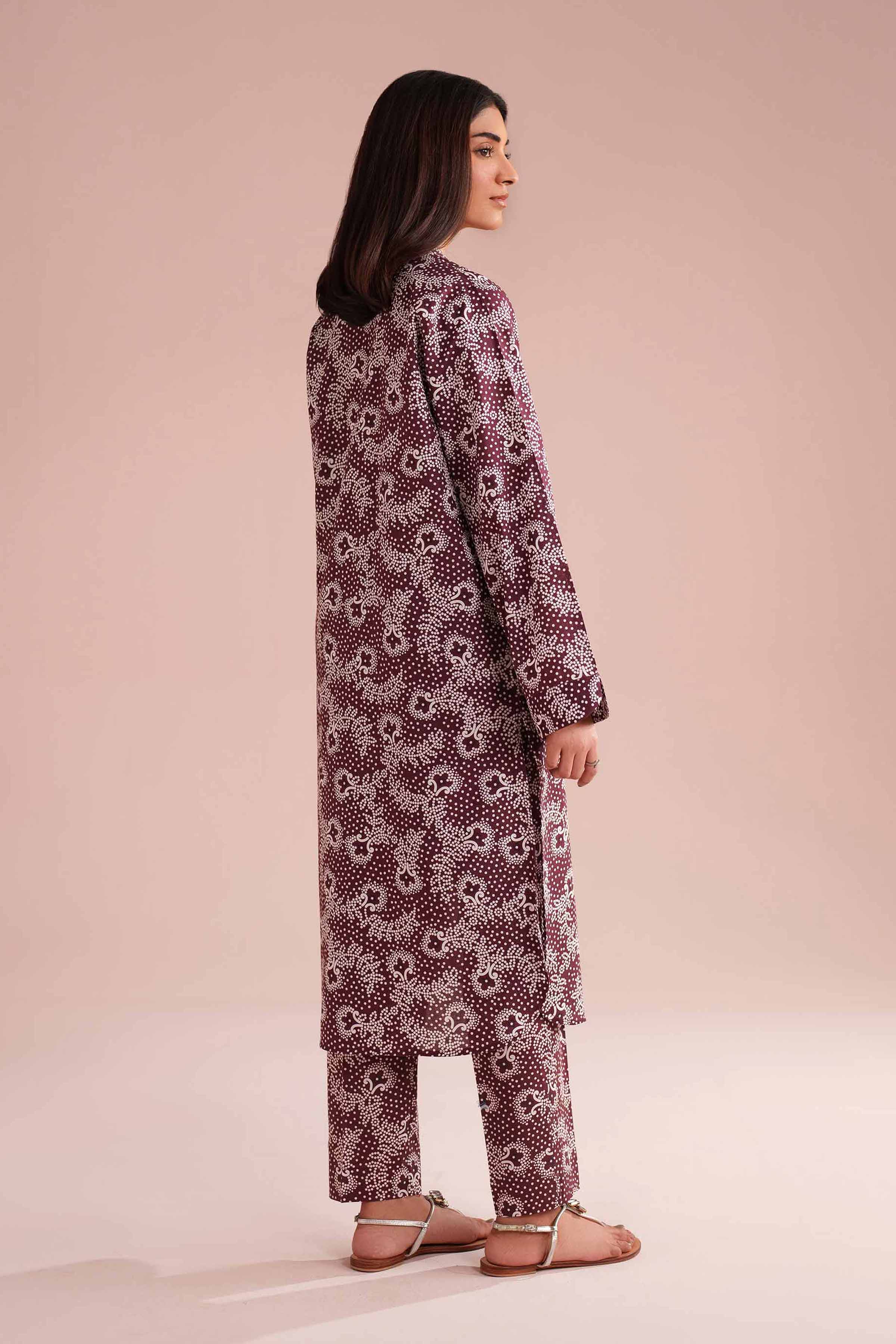 NishatUK - Red Printed Cambric 2-piece ready to wear Dress