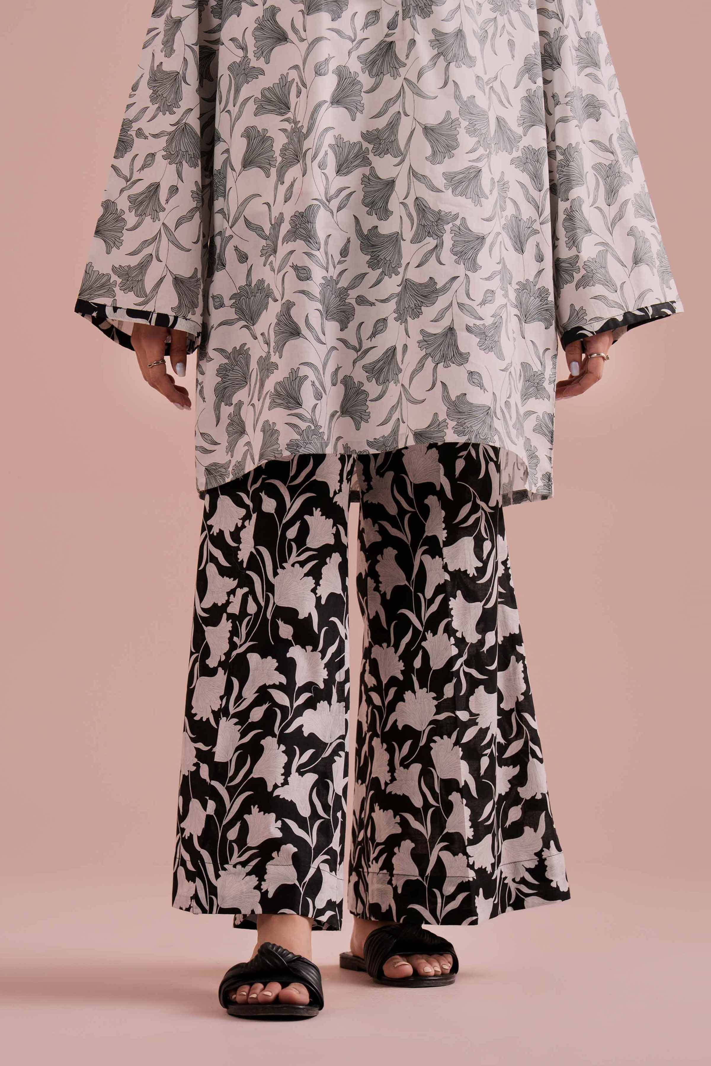 NishatUK - White Printed Cambric 2-piece ready to wear Dress