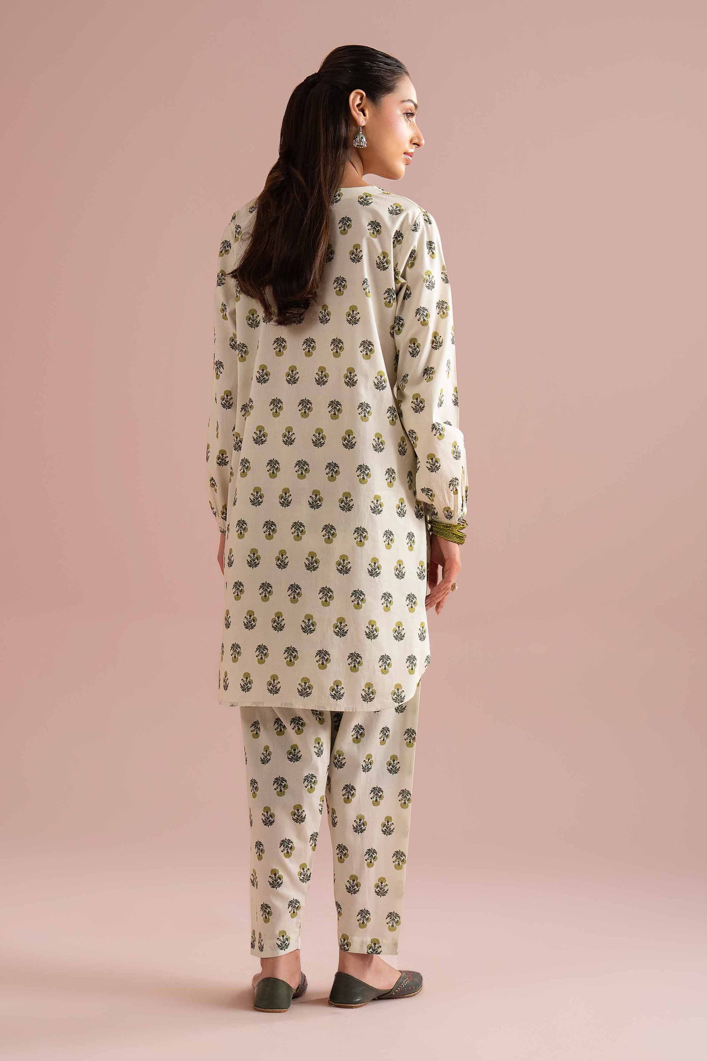 NishatUK - Green Embroidered Cambric 2-piece ready to wear Dress