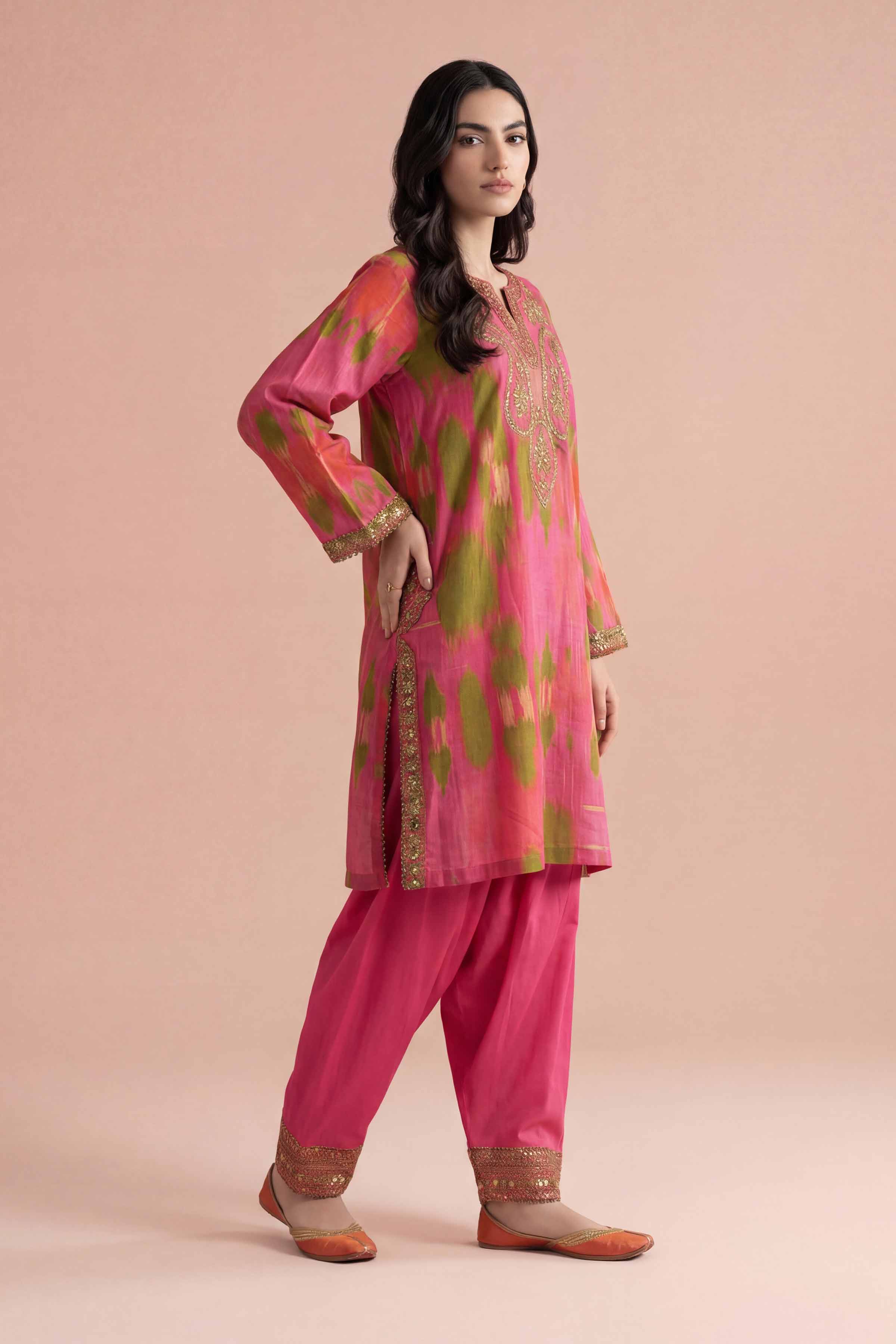 Nishat UK - Red Embroidered Jacquard 2-piece ready to wear Dress