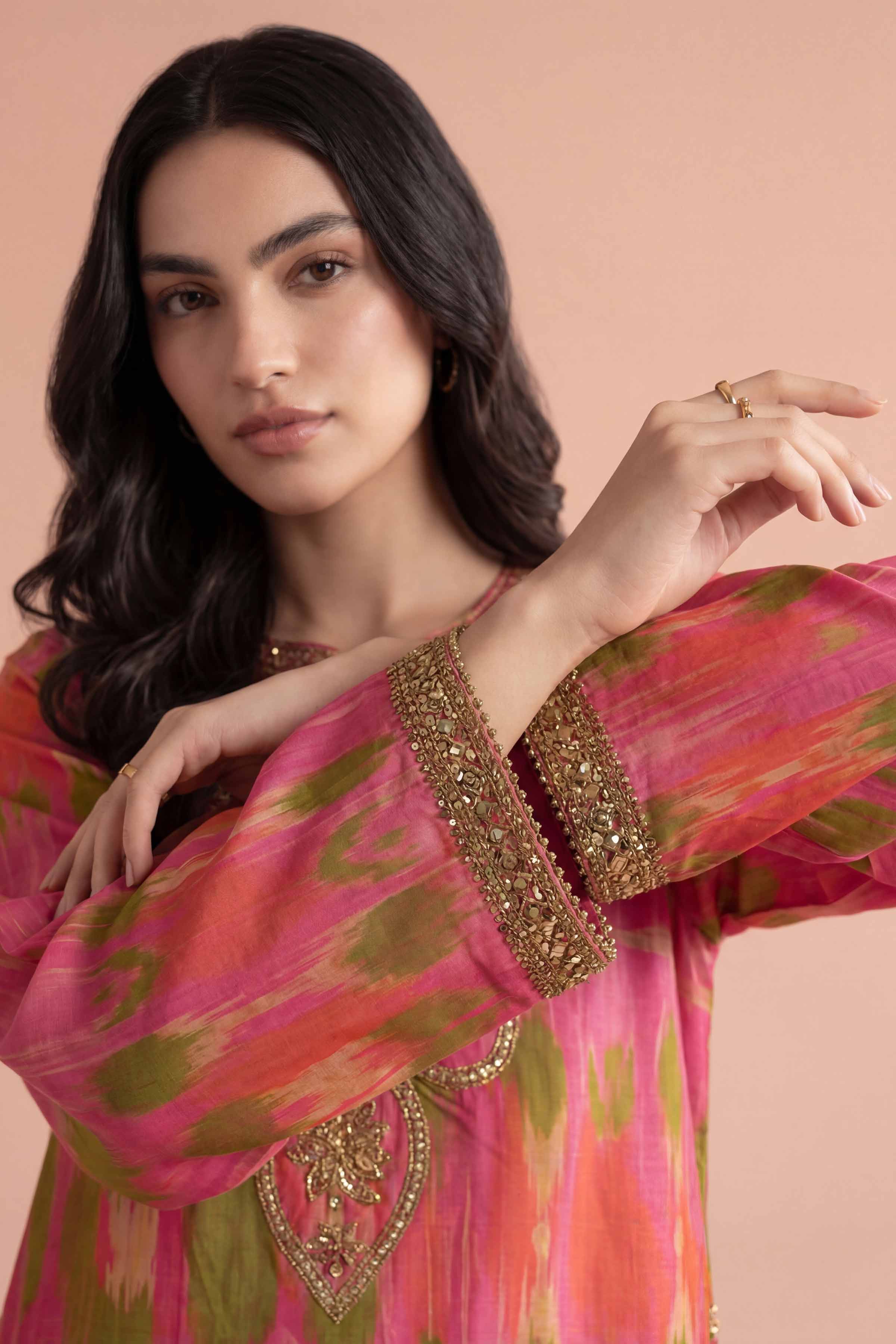 Nishat UK - Red Embroidered Jacquard 2-piece ready to wear Dress