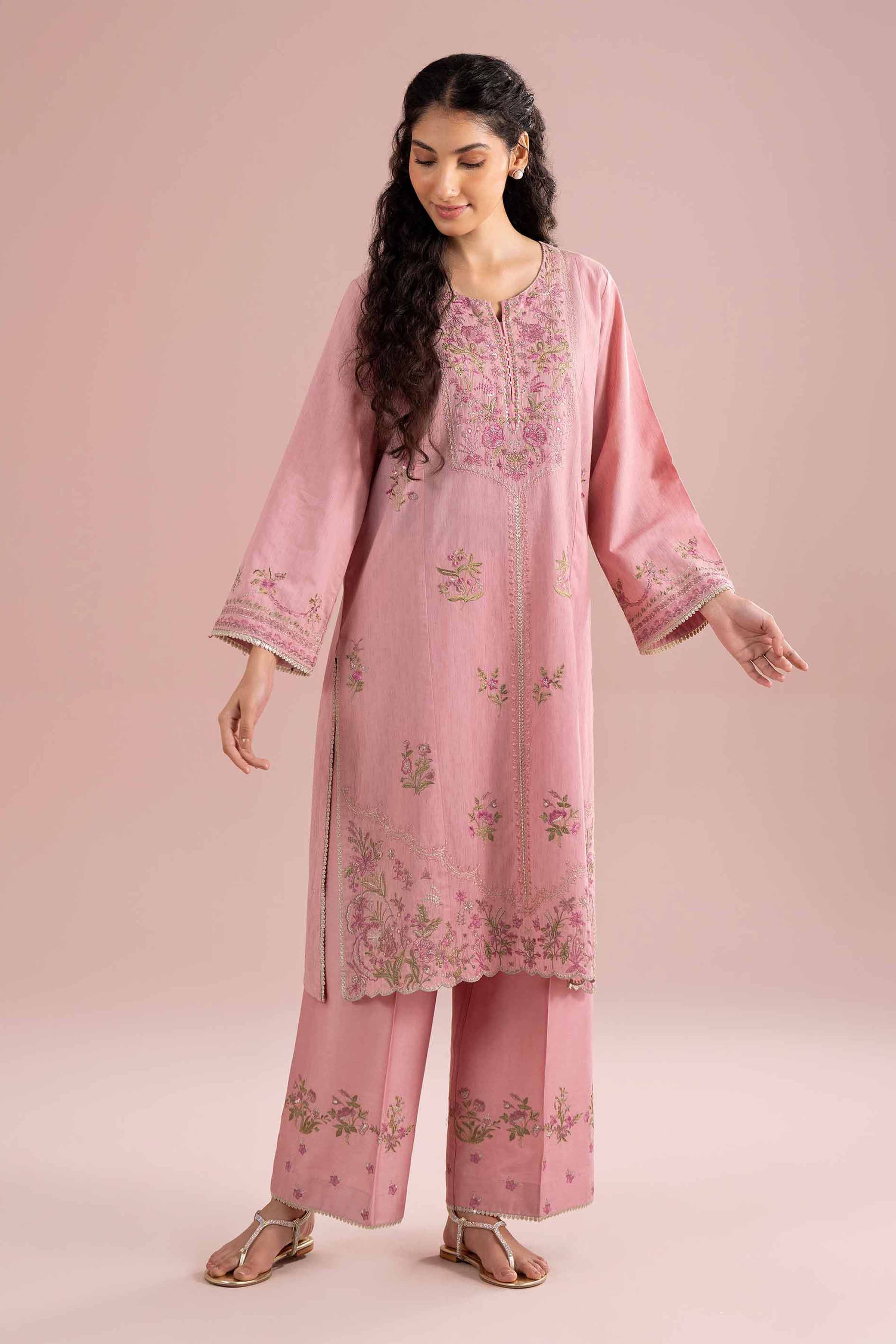 NishatUK - Pink Embroidered Jacquard 2-piece ready to wear Dress