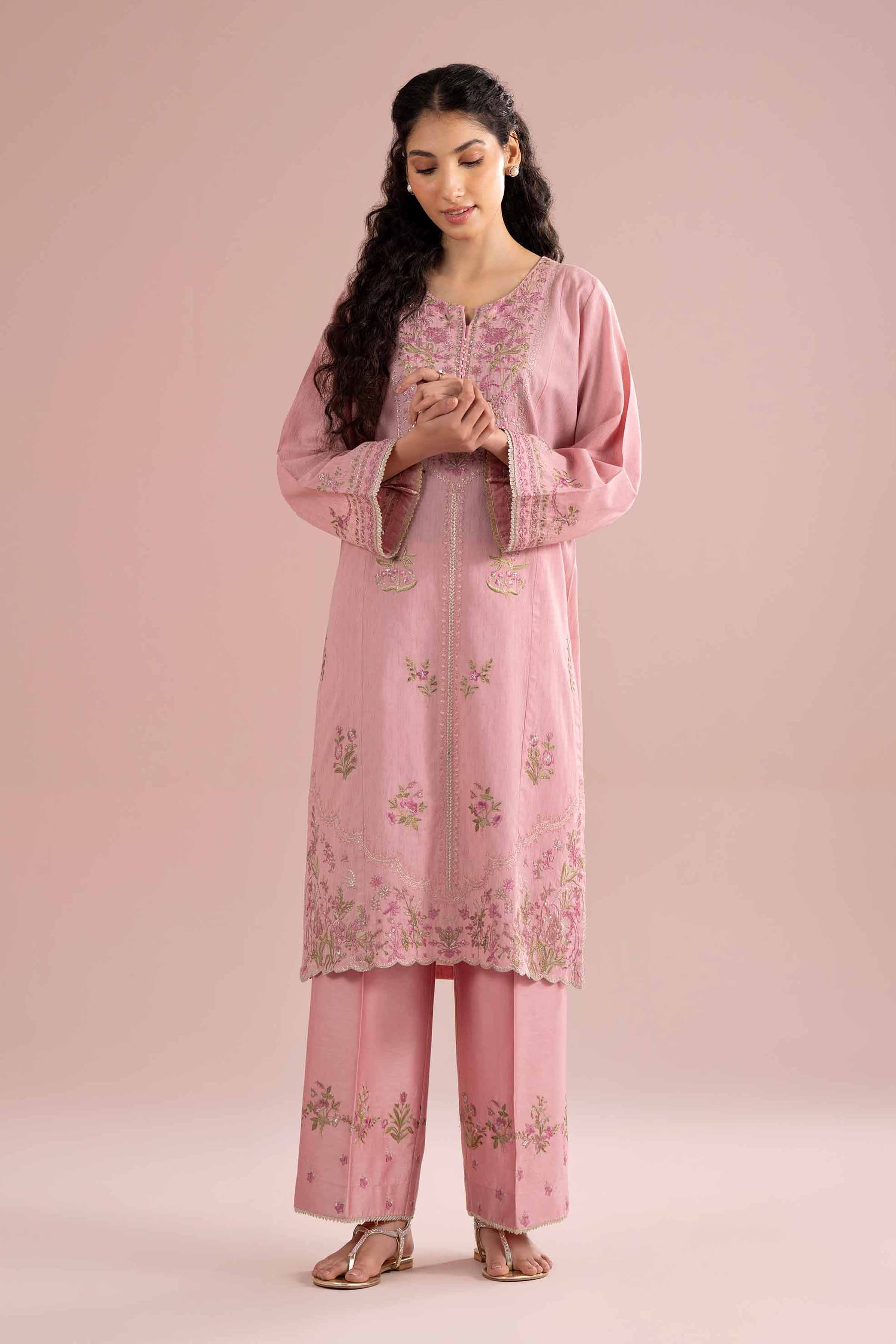 NishatUK - Pink Embroidered Jacquard 2-piece ready to wear Dress