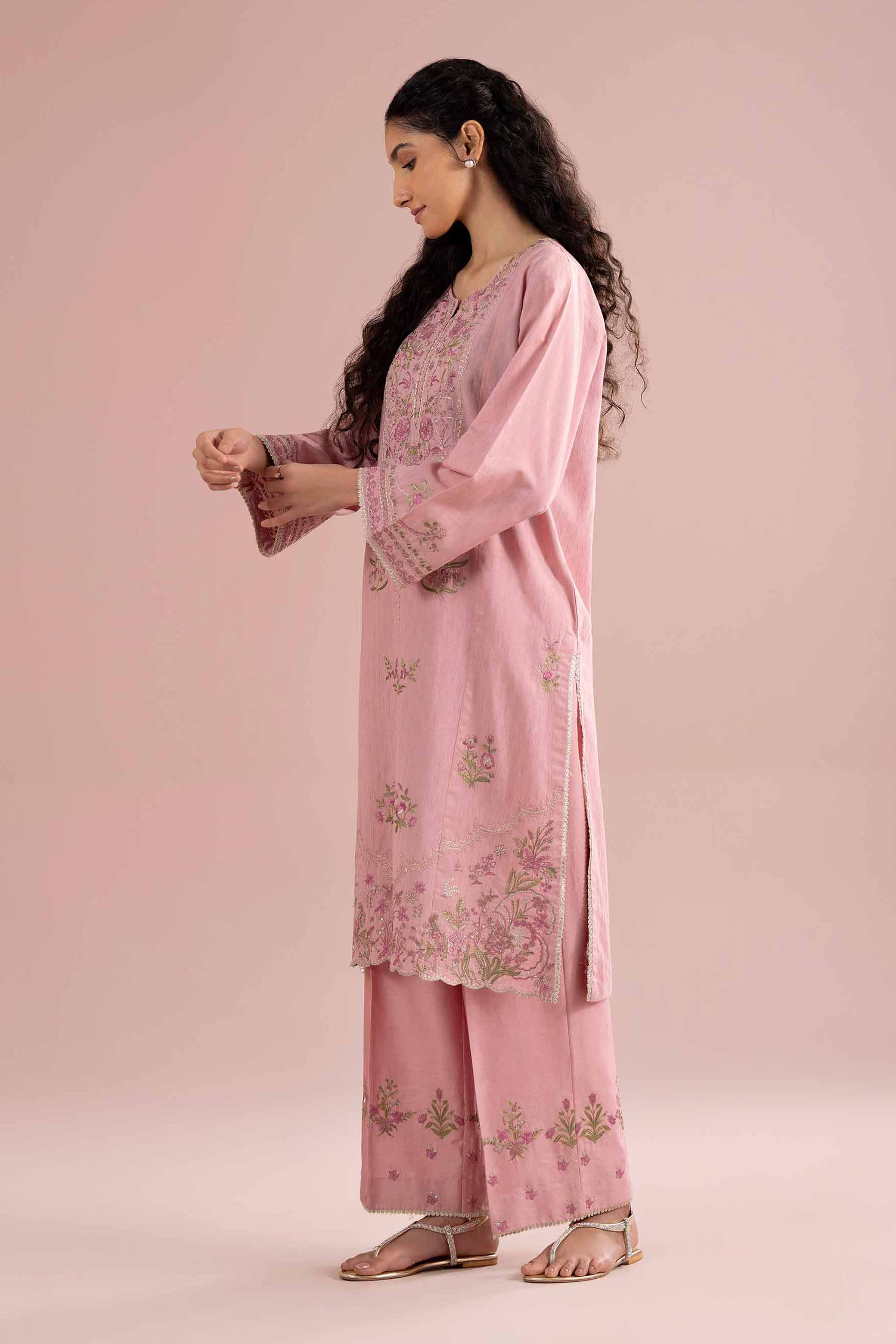 NishatUK - Pink Embroidered Jacquard 2-piece ready to wear Dress