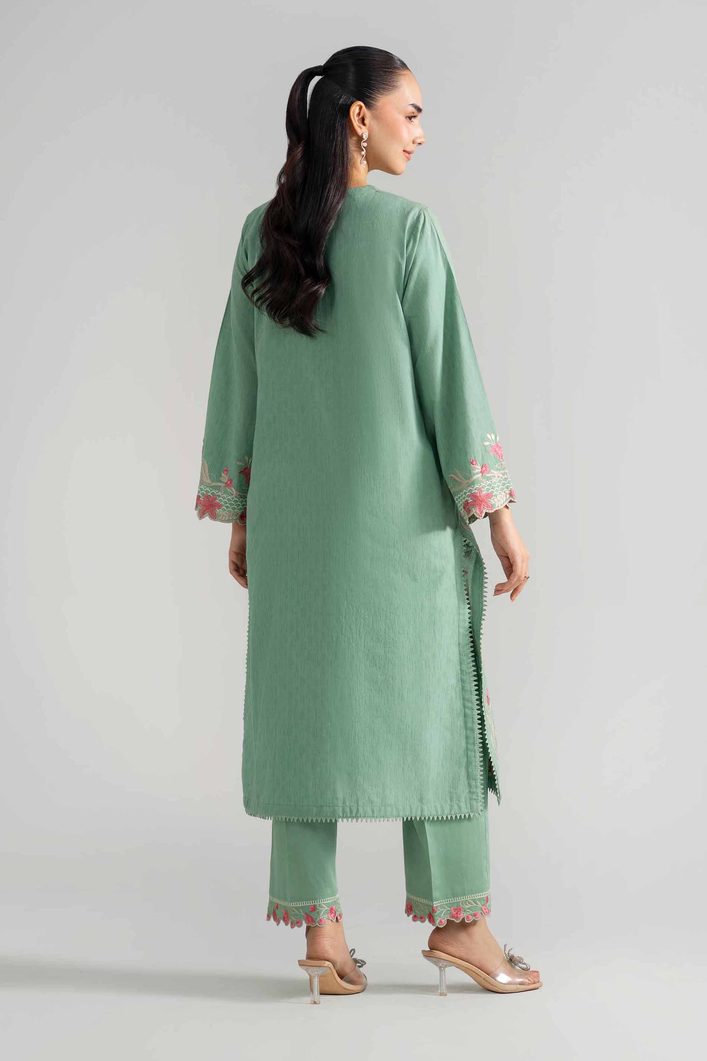 Nishat UK - Green Embroidered Jacquard 2-piece ready to wear Dress