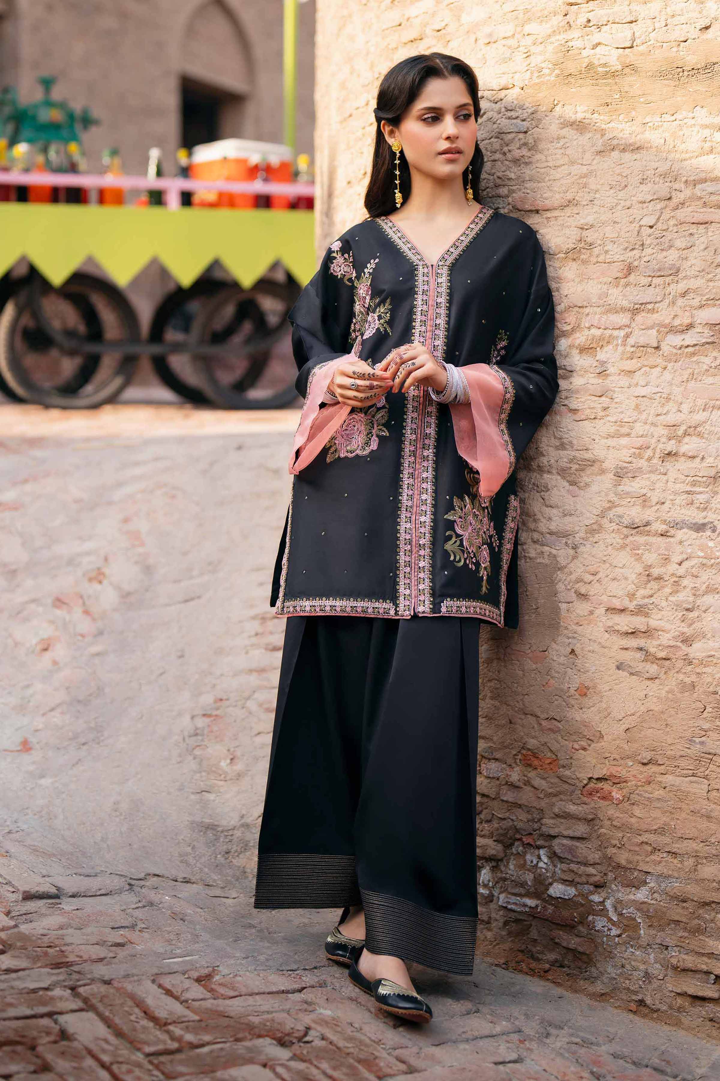 Nishat UK - Black Embroidered Cotton 2 Pieces ready to wear Dress