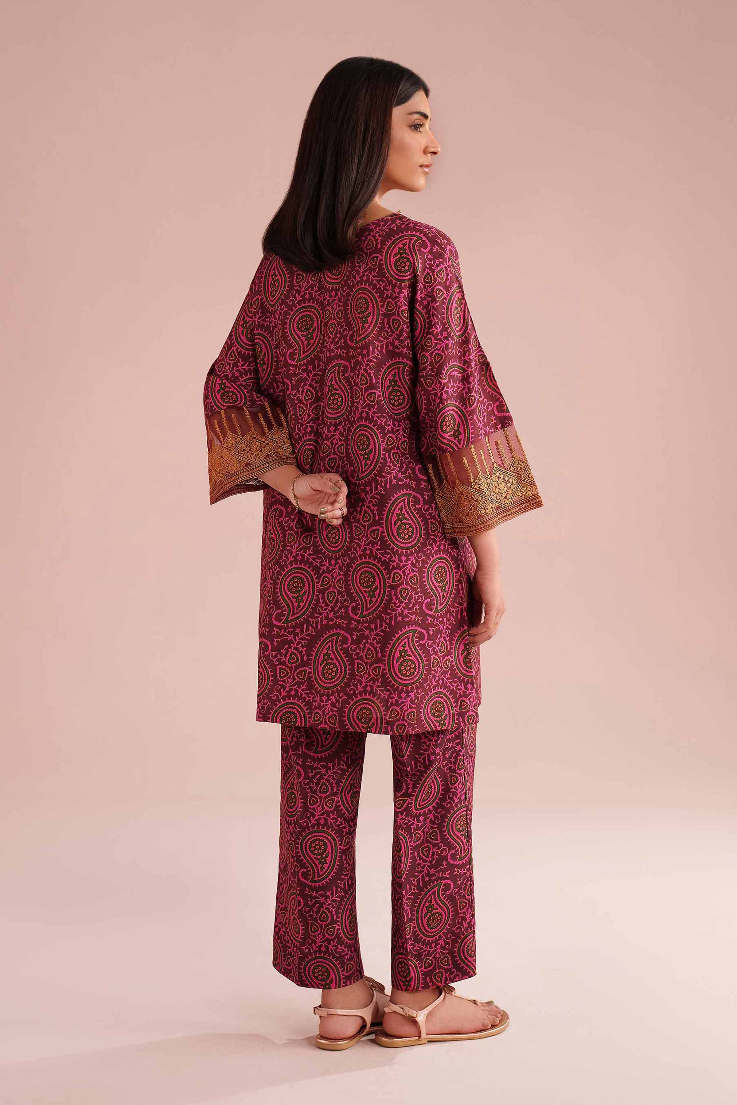 NishatUK - Red Embroidered Lawn 2-piece ready to wear Dress