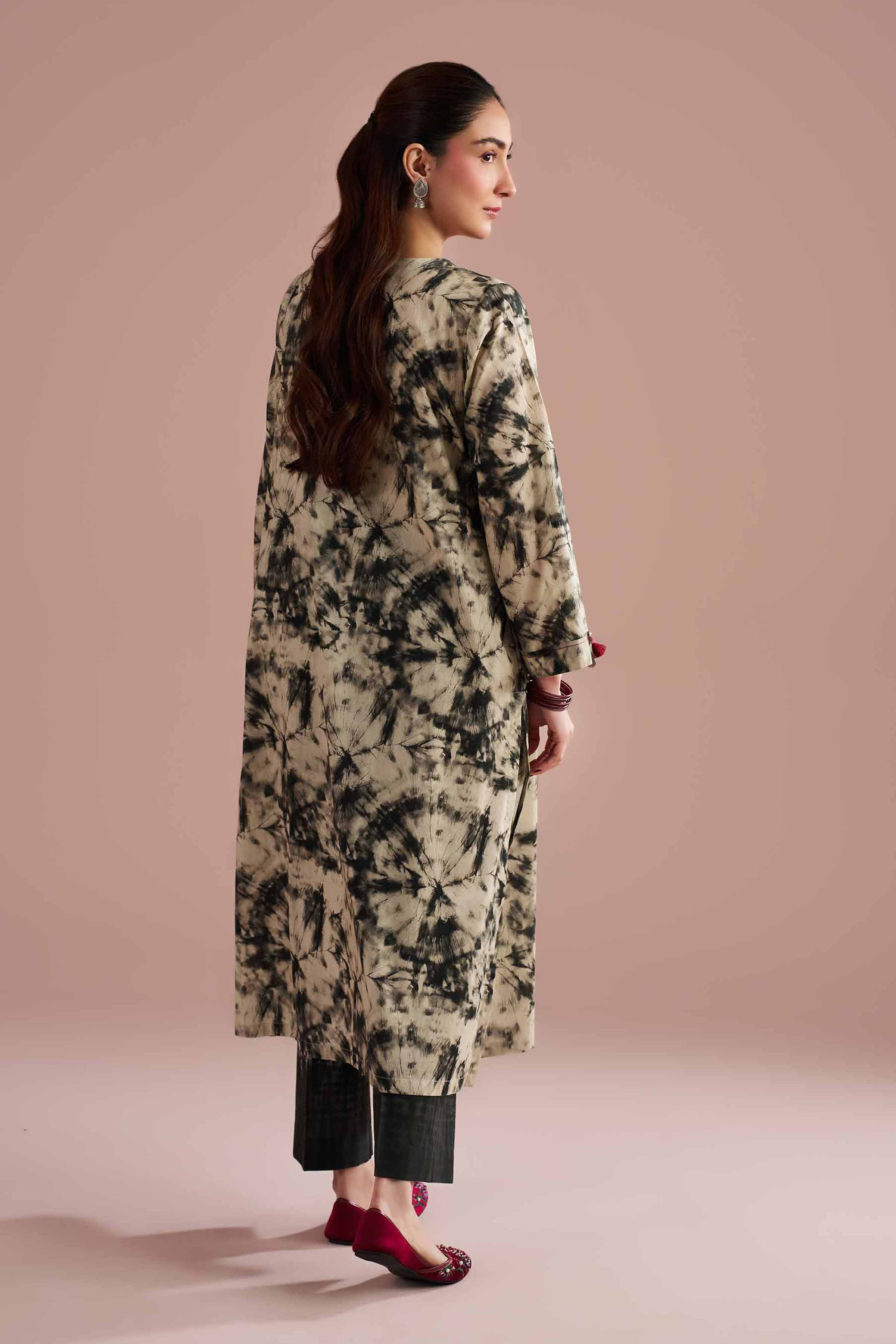 NishatUK - Black Embroidered Lawn  ready to wear Dress