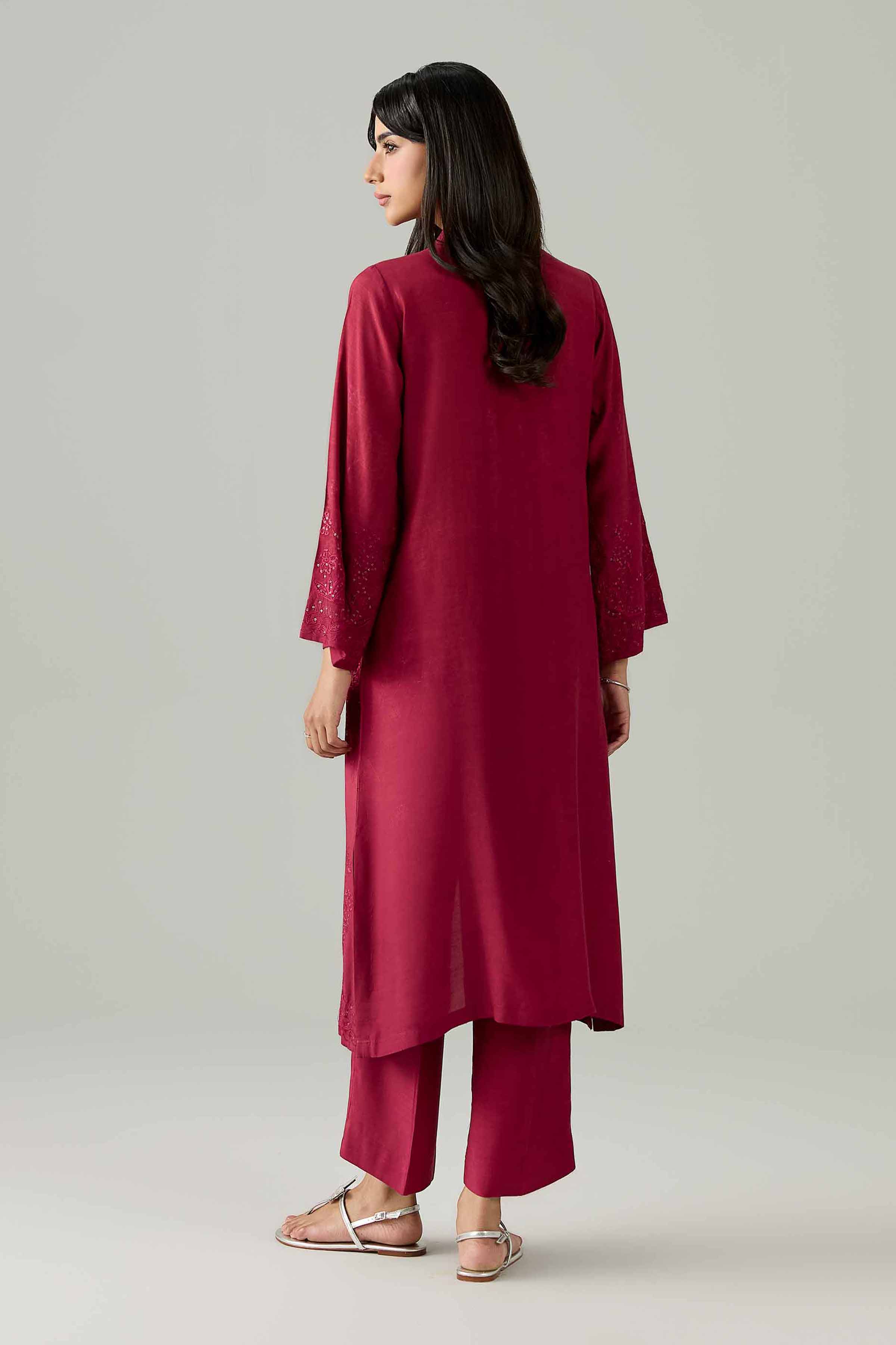 Nishat UK - Pink Embroidered Silk 2 Piece ready to wear Dress