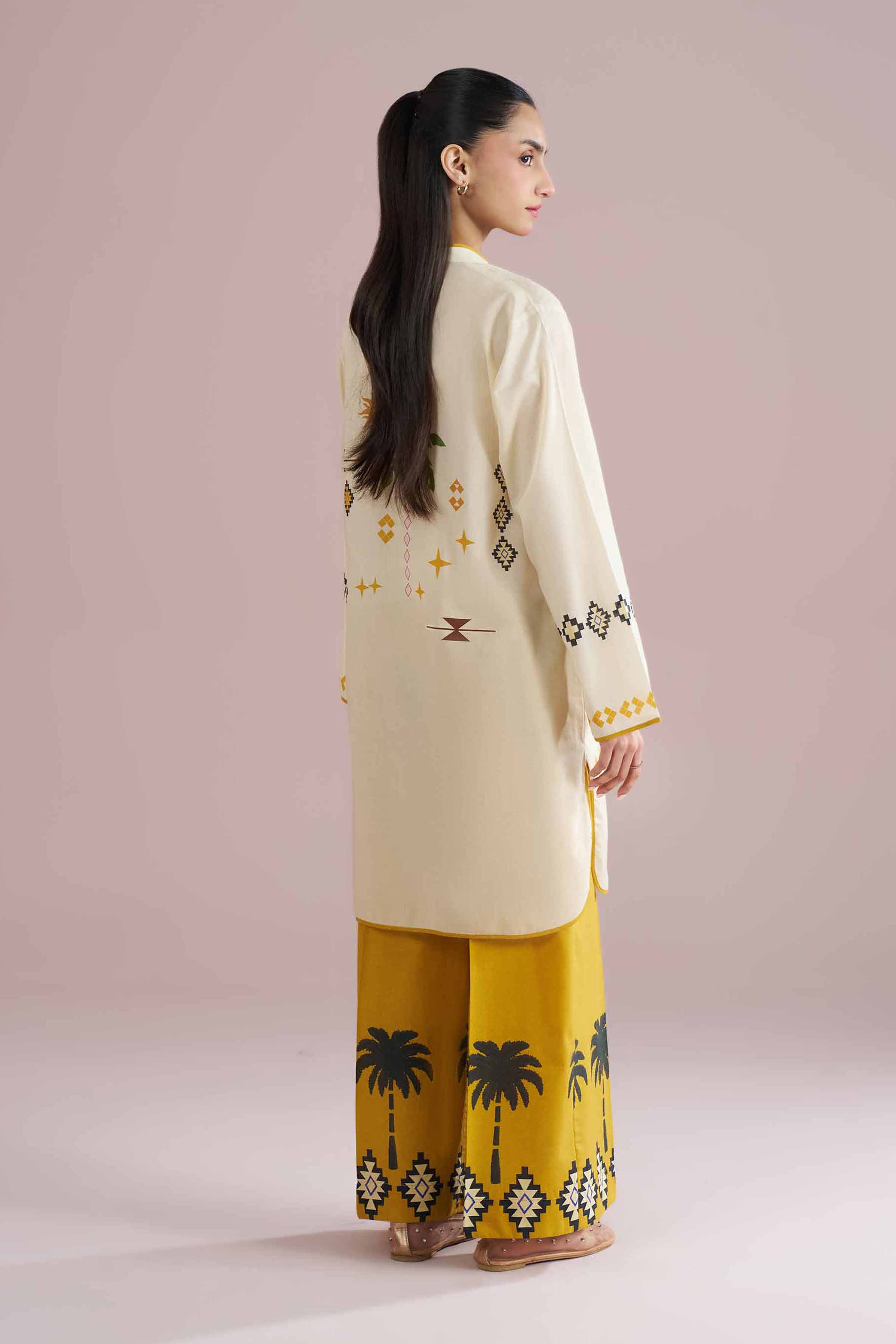 Nishat UK - Off White Printed Lawn 2 Pieces Ready To Wear Dress