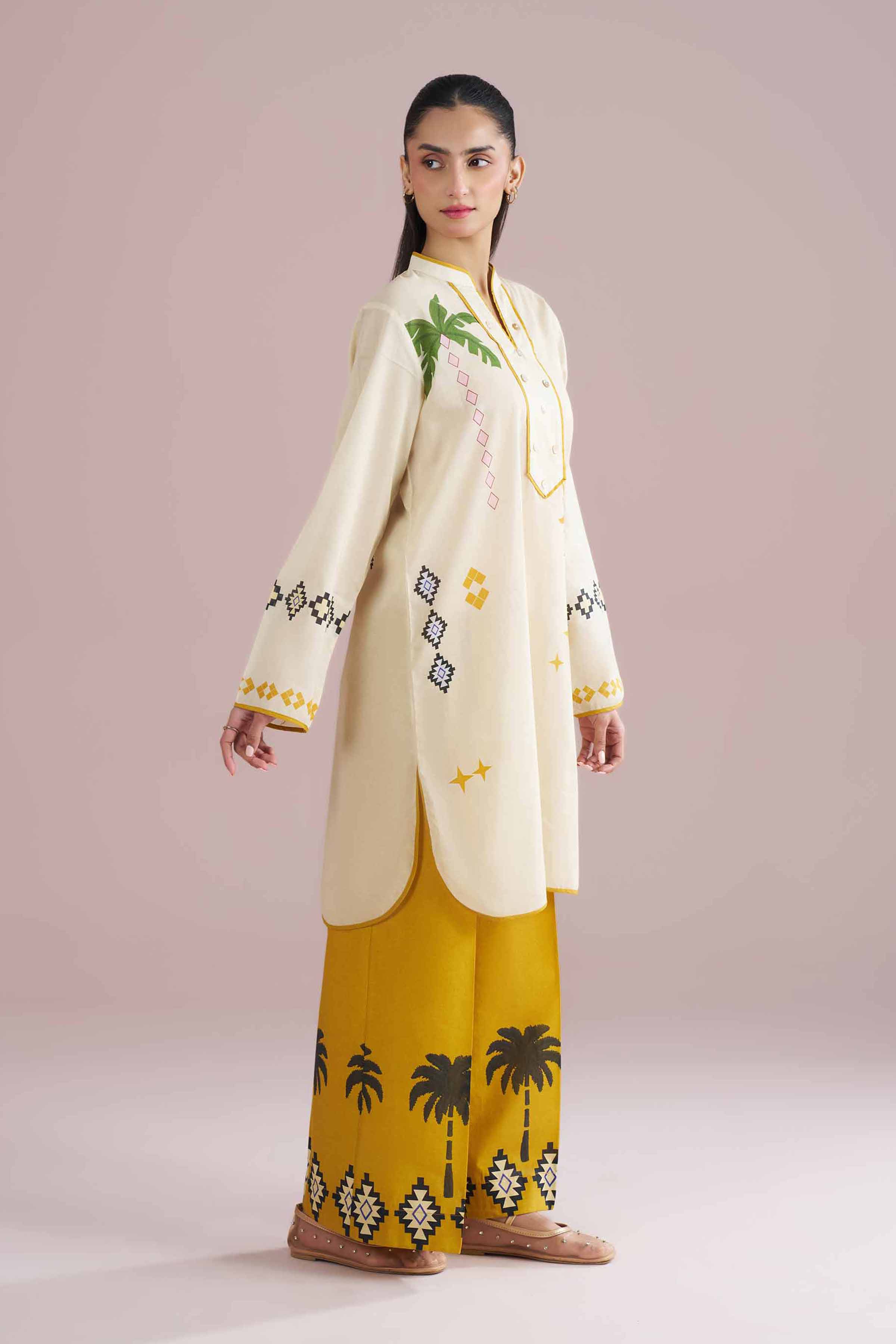 Nishat UK - Off White Printed Lawn 2 Pieces Ready To Wear Dress