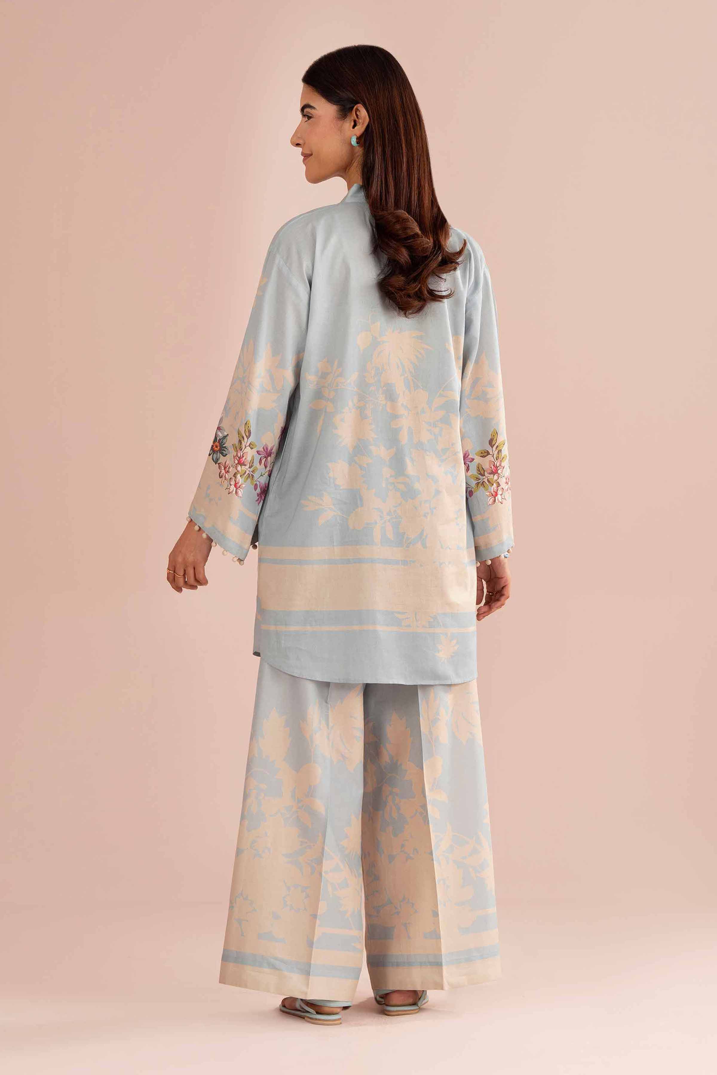 NishatUK - Blue Printed Lawn 2-piece ready to wear Dress