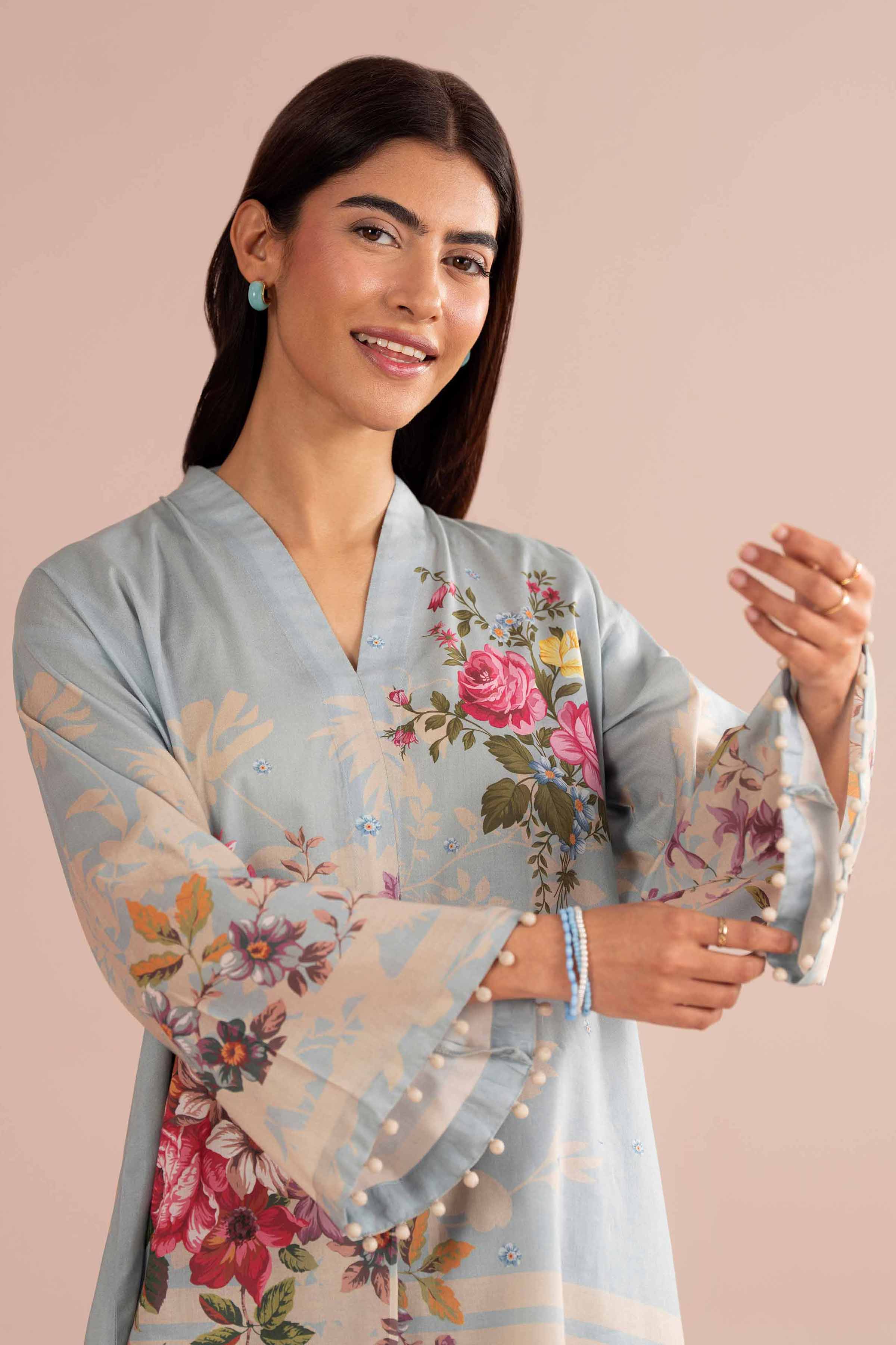 NishatUK - Blue Printed Lawn 2-piece ready to wear Dress