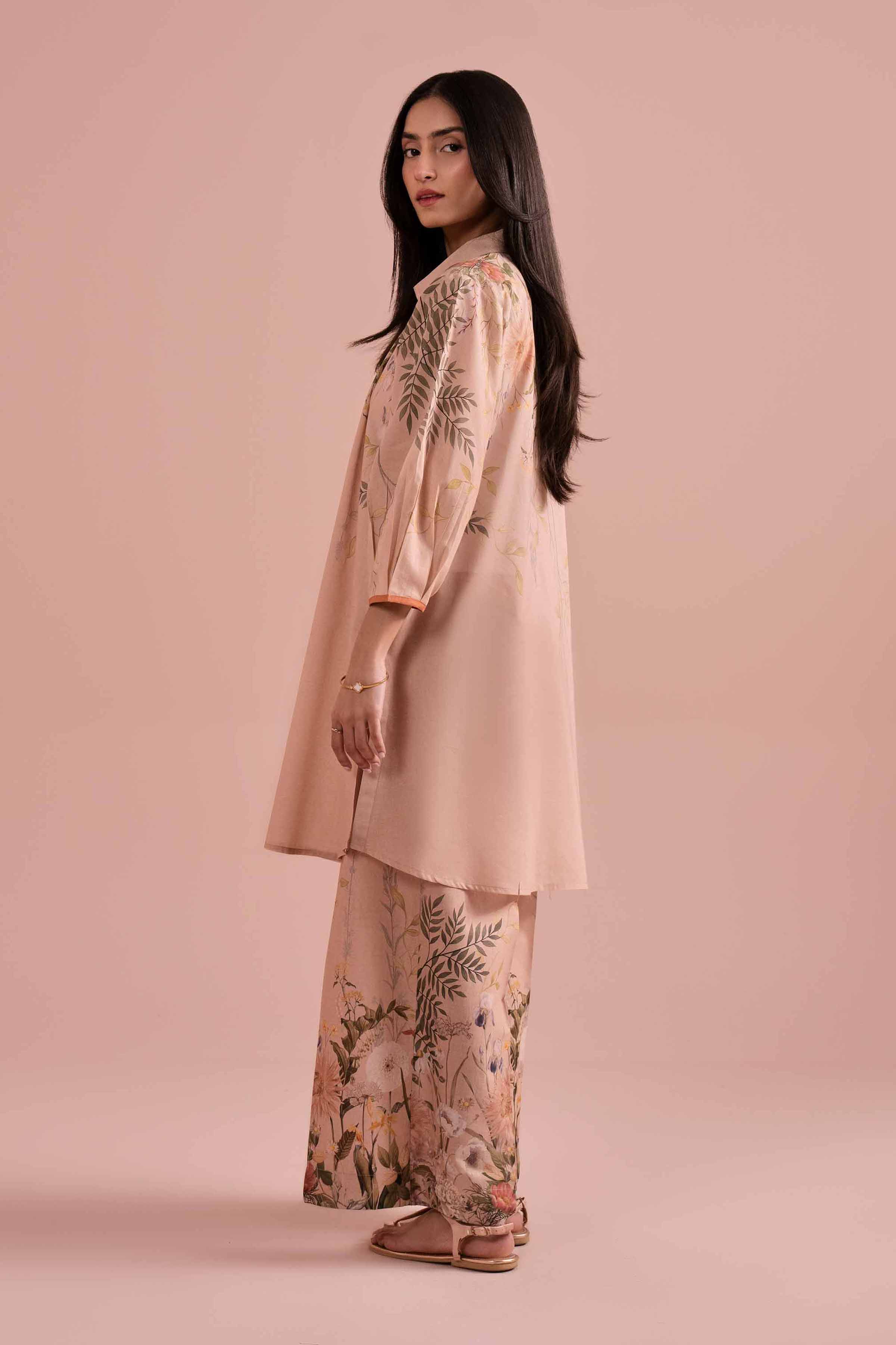 NishatUK - Beige Printed Lawn 2-piece ready to wear Dress