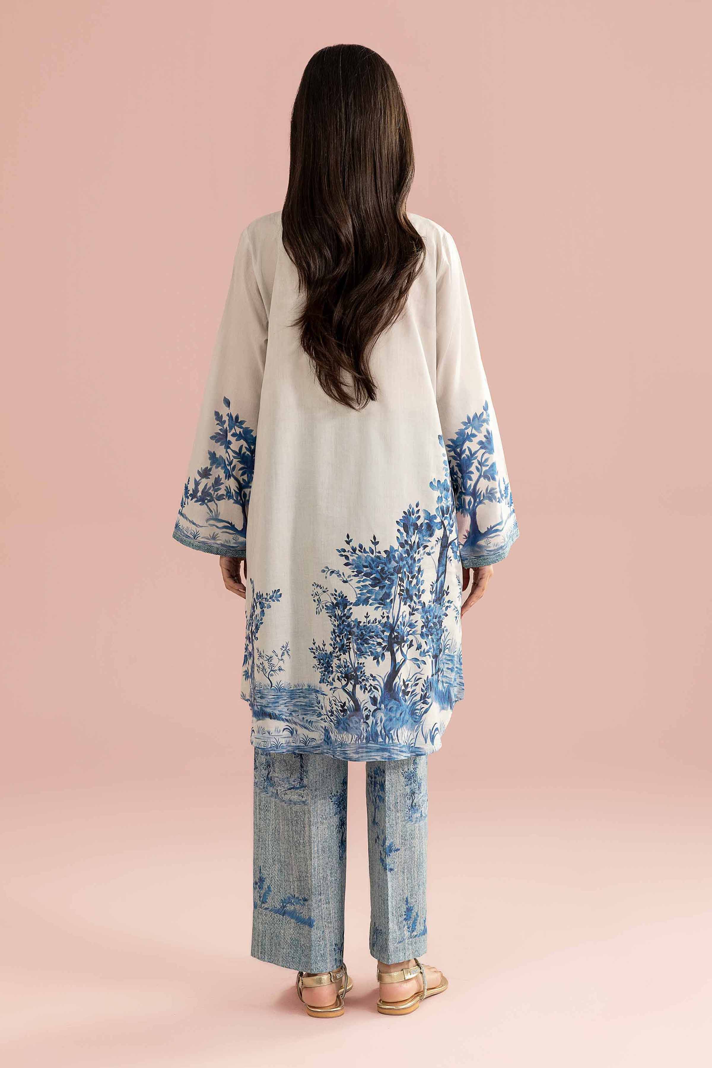 NishatUK - Grey Printed Lawn 2-piece ready to wear Dress