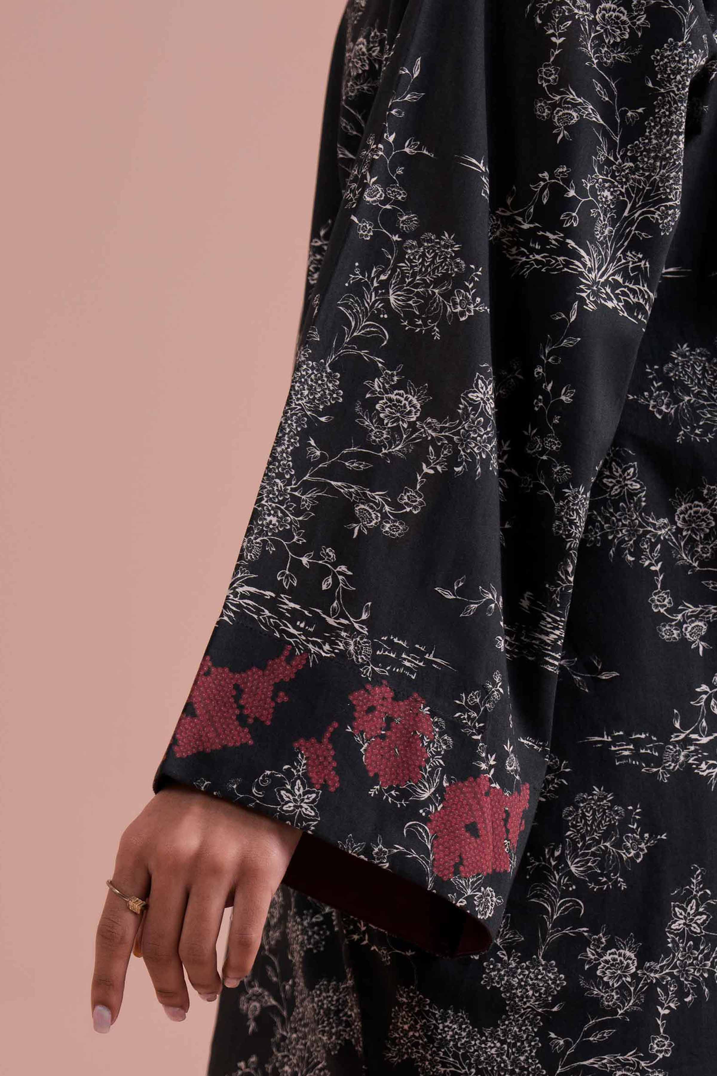 NishatUK - Black Printed Lawn 2-piece ready to wear Dress