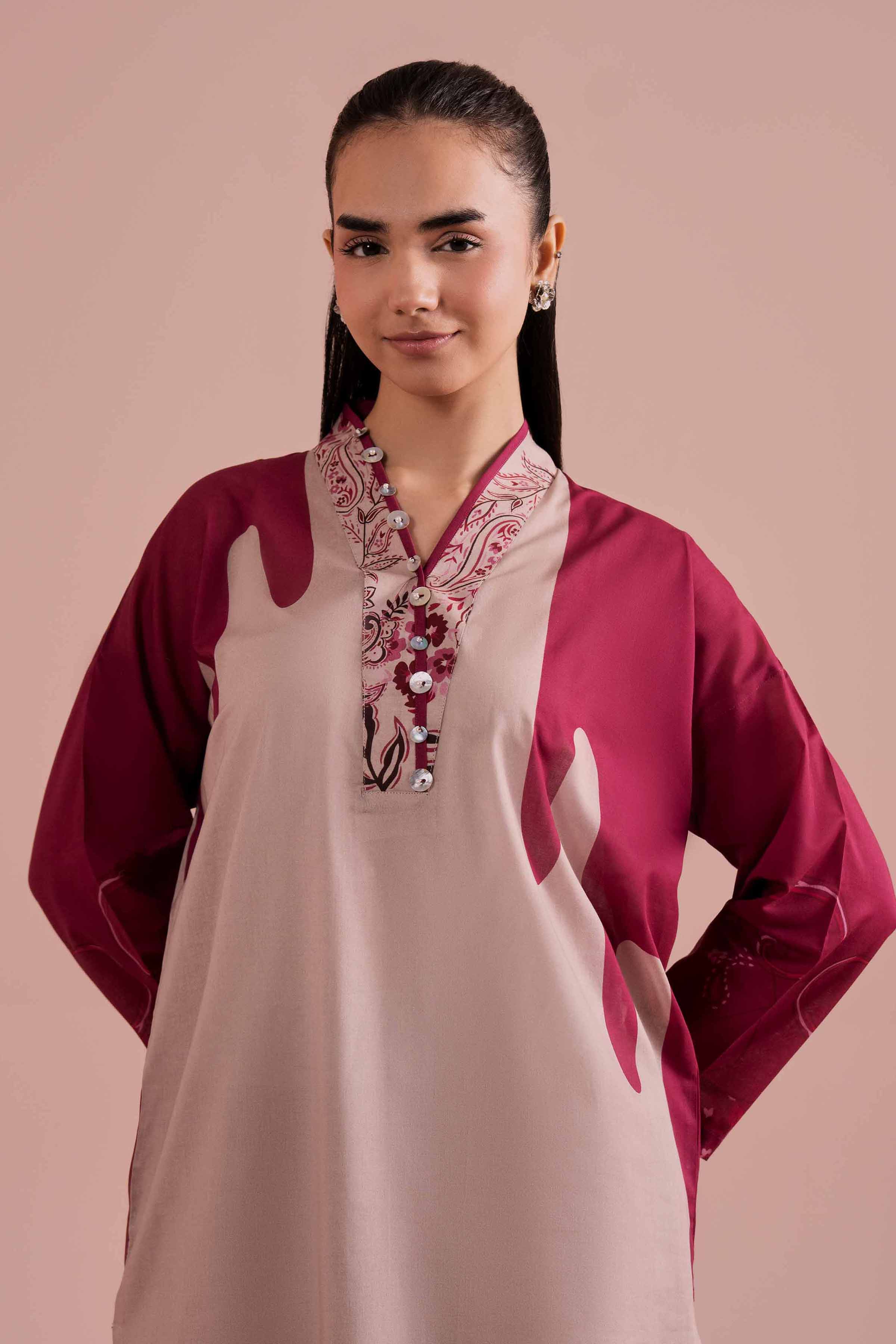 Nishat UK - Beige Printed Lawn 2 Pieces Ready To Wear Dress