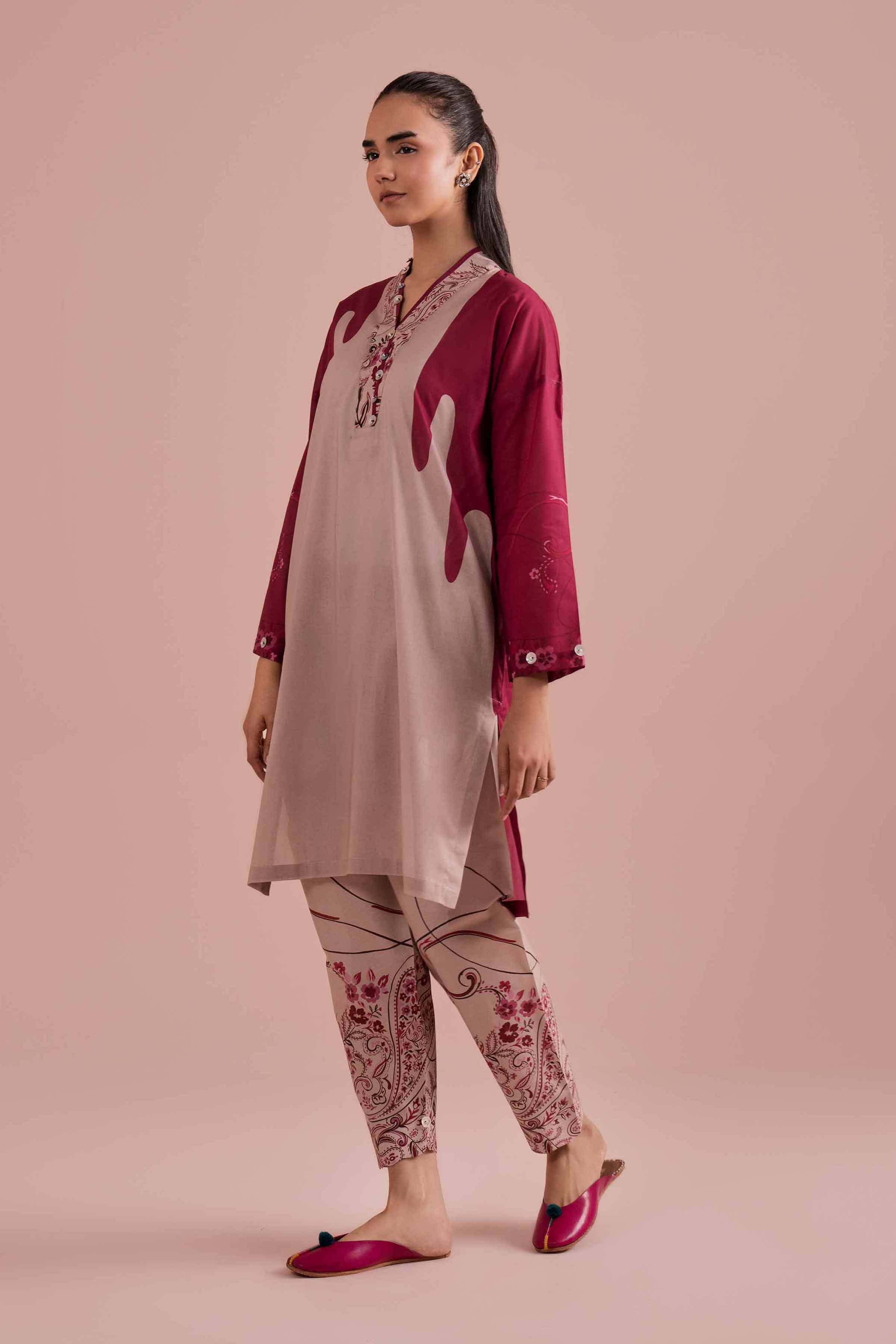 Nishat UK - Beige Printed Lawn 2 Pieces Ready To Wear Dress