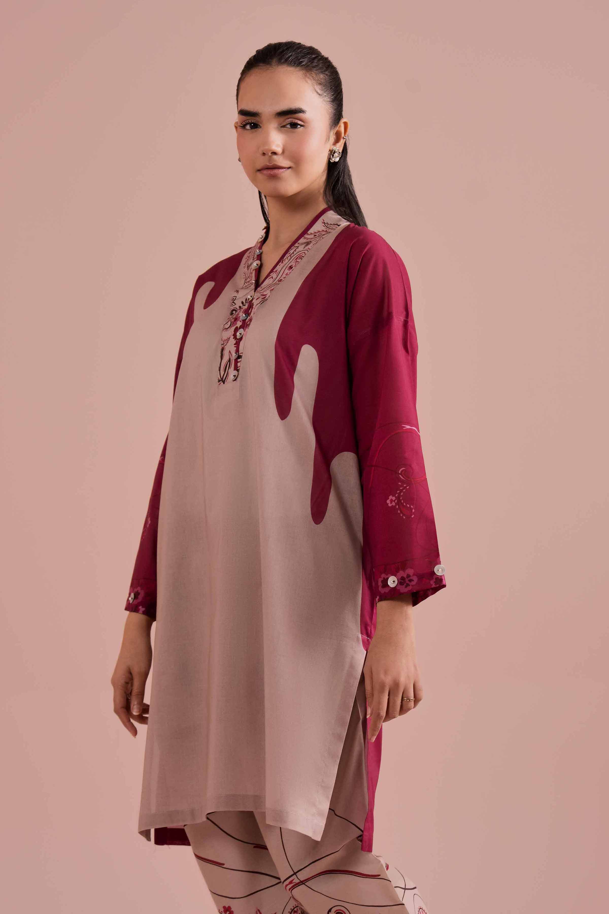 Nishat UK - Beige Printed Lawn 2 Pieces Ready To Wear Dress