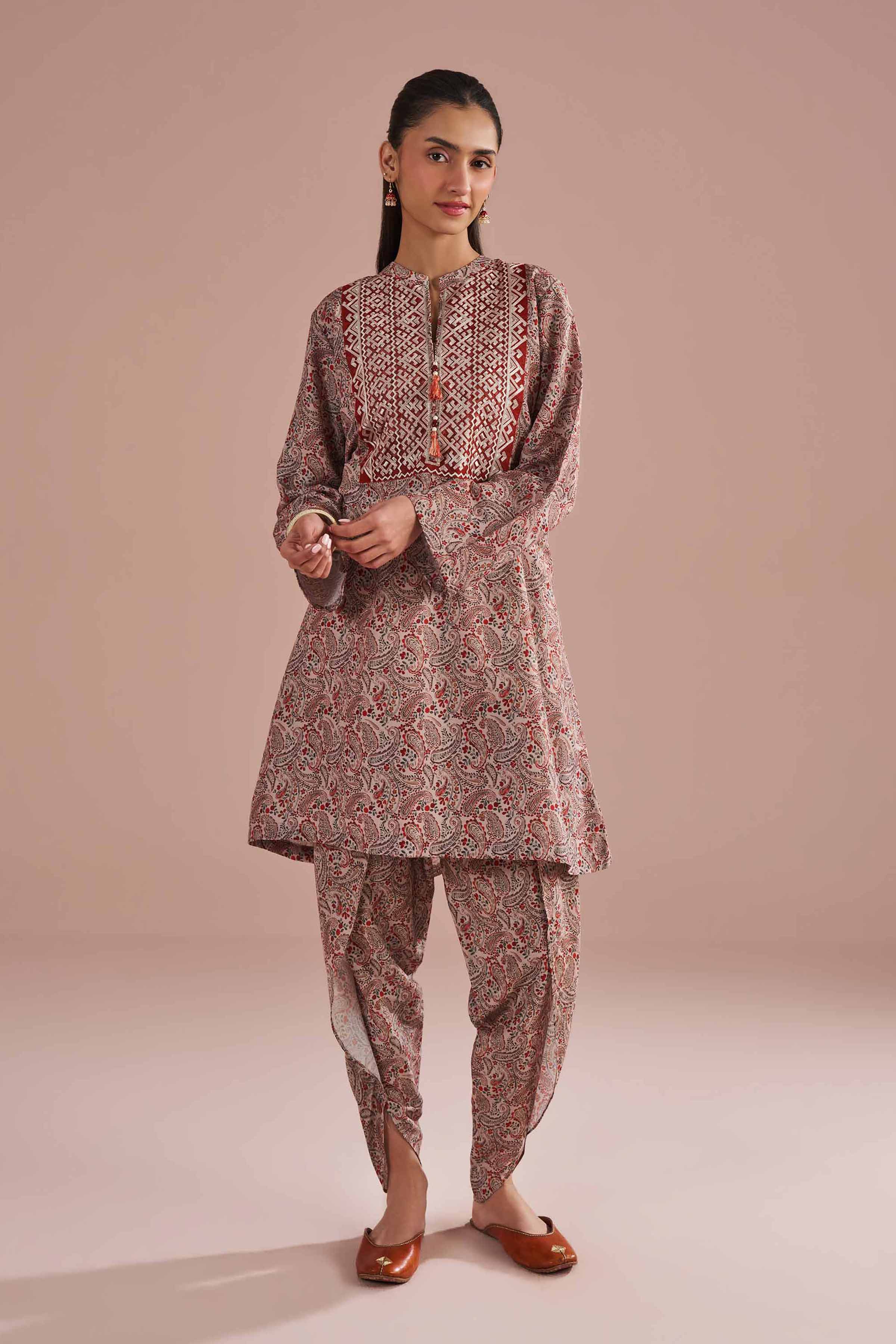 NishatUK - Beige Embroidered Lawn 2-piece ready to wear Dress