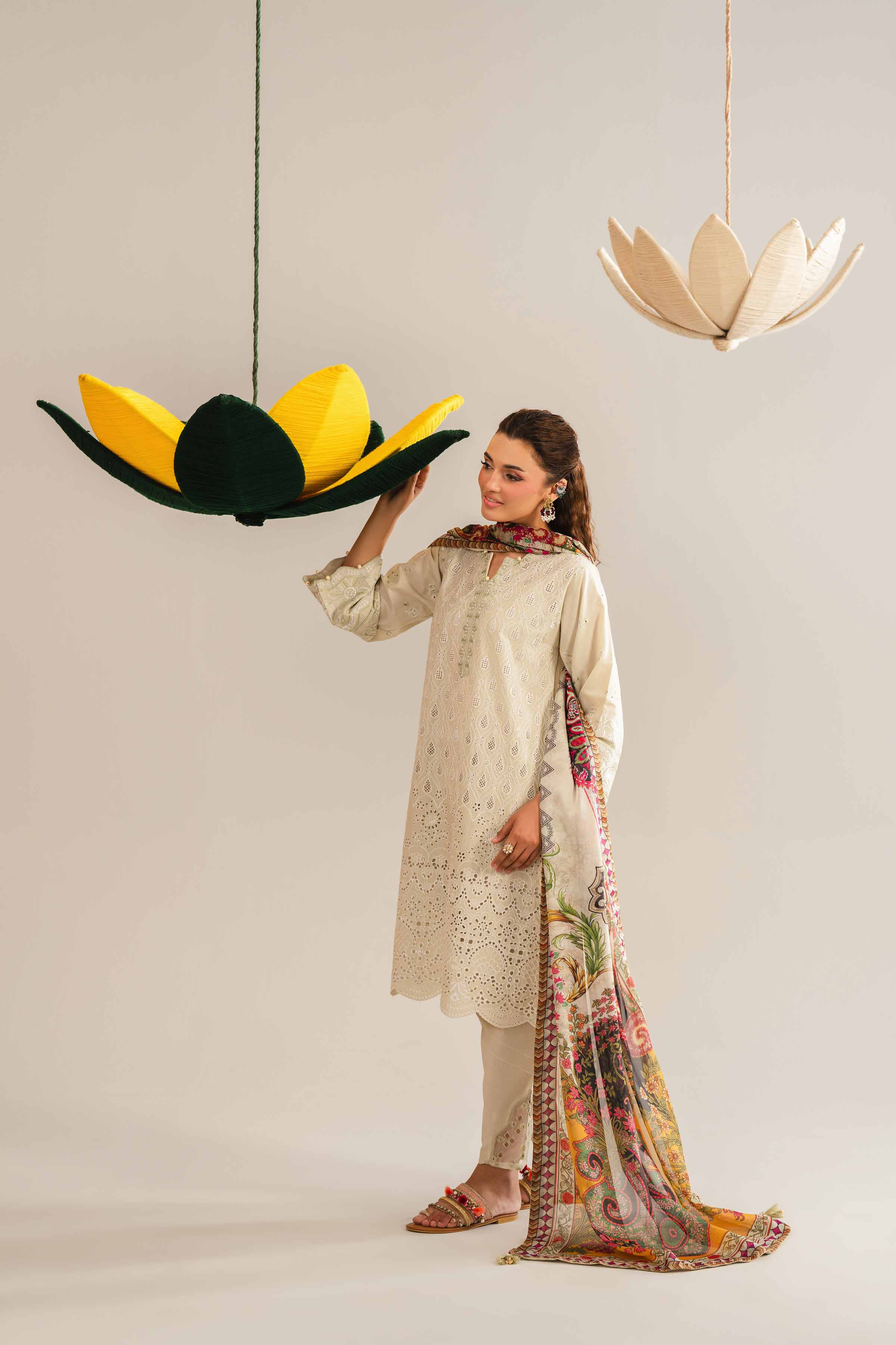 NishatUK - Green Embroidered PV Slub 3-piece ready to wear Suit