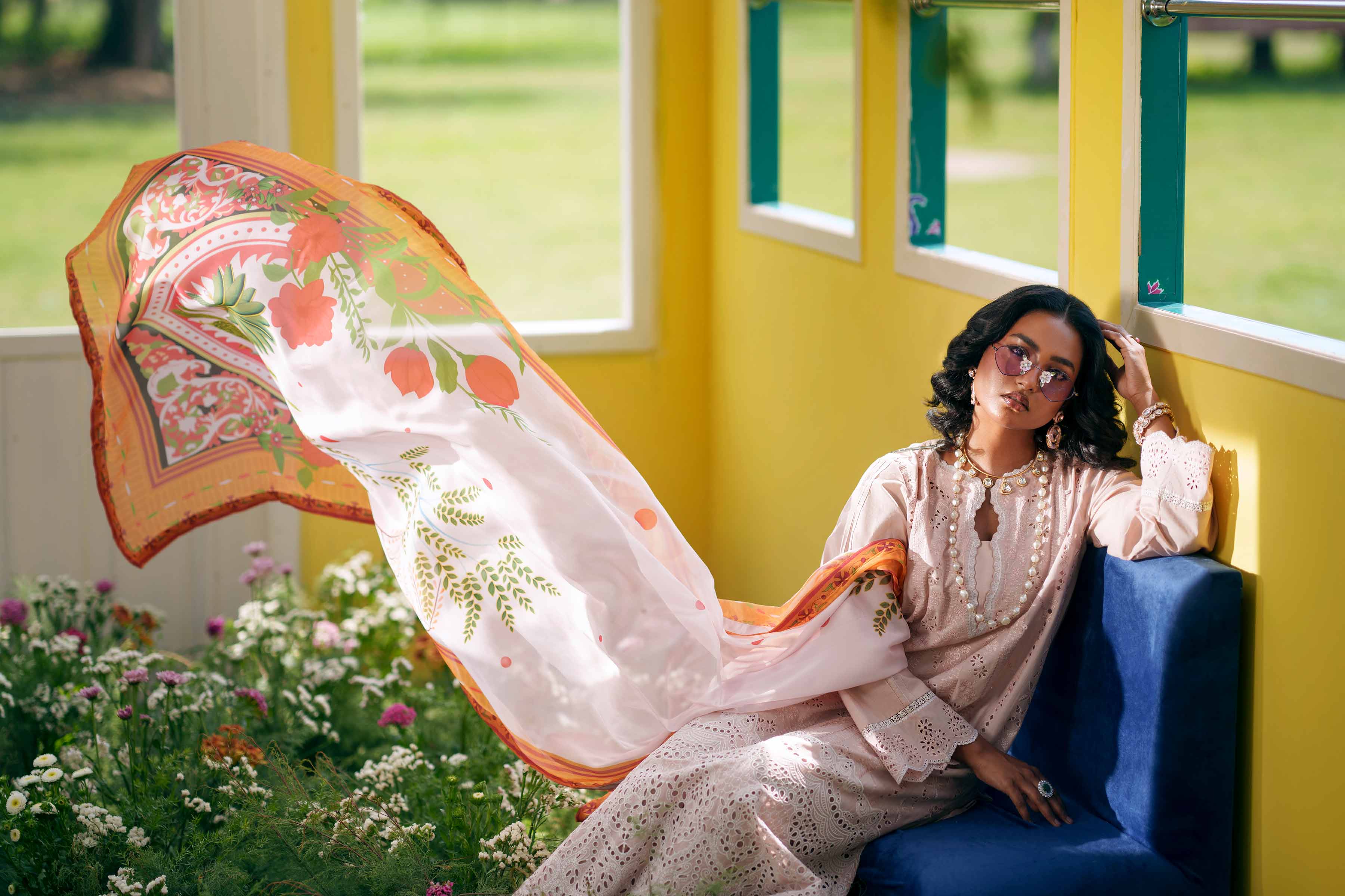 Nishat UK - Pink Embroidered PV Slub 3 Pieces Ready To Wear Suit