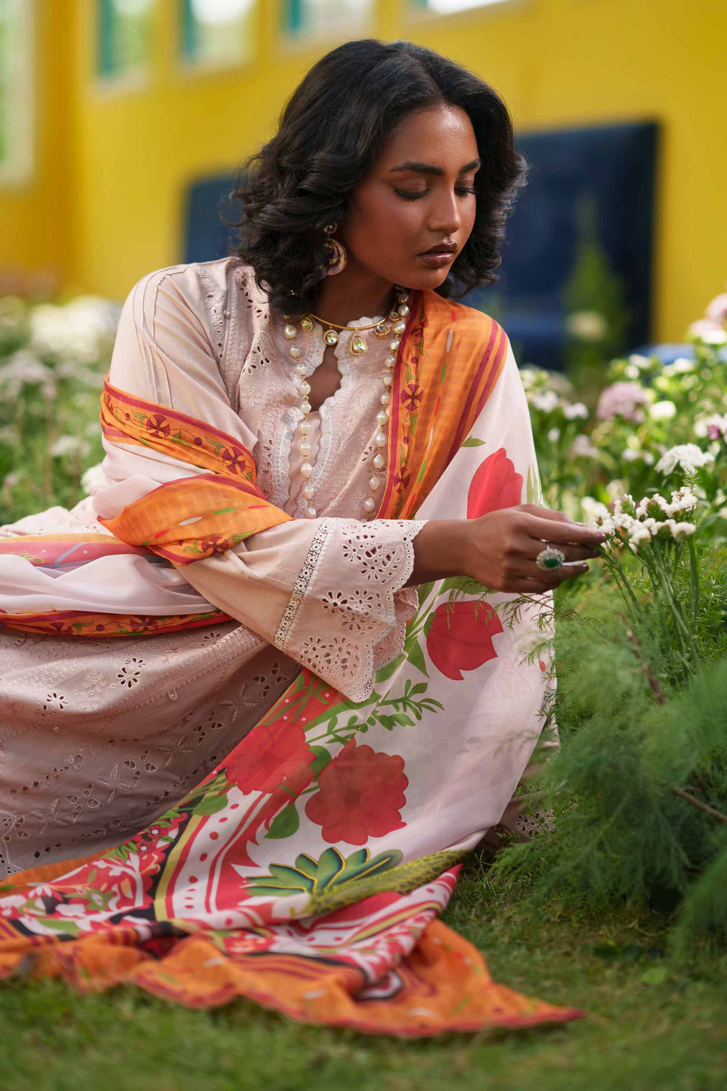 Nishat UK - Pink Embroidered PV Slub 3 Pieces Ready To Wear Suit