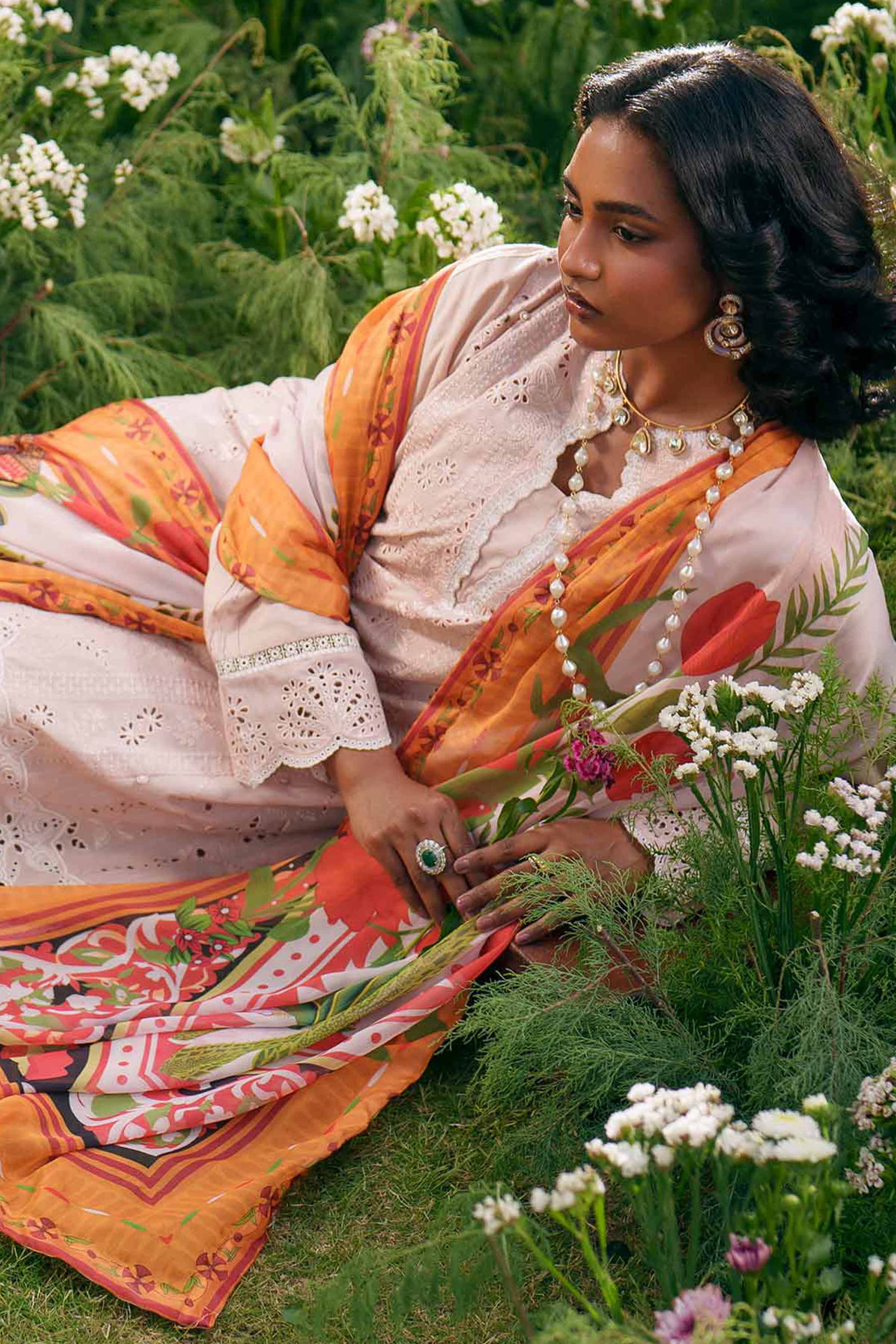 Nishat UK - Pink Embroidered PV Slub 3 Pieces Ready To Wear Suit