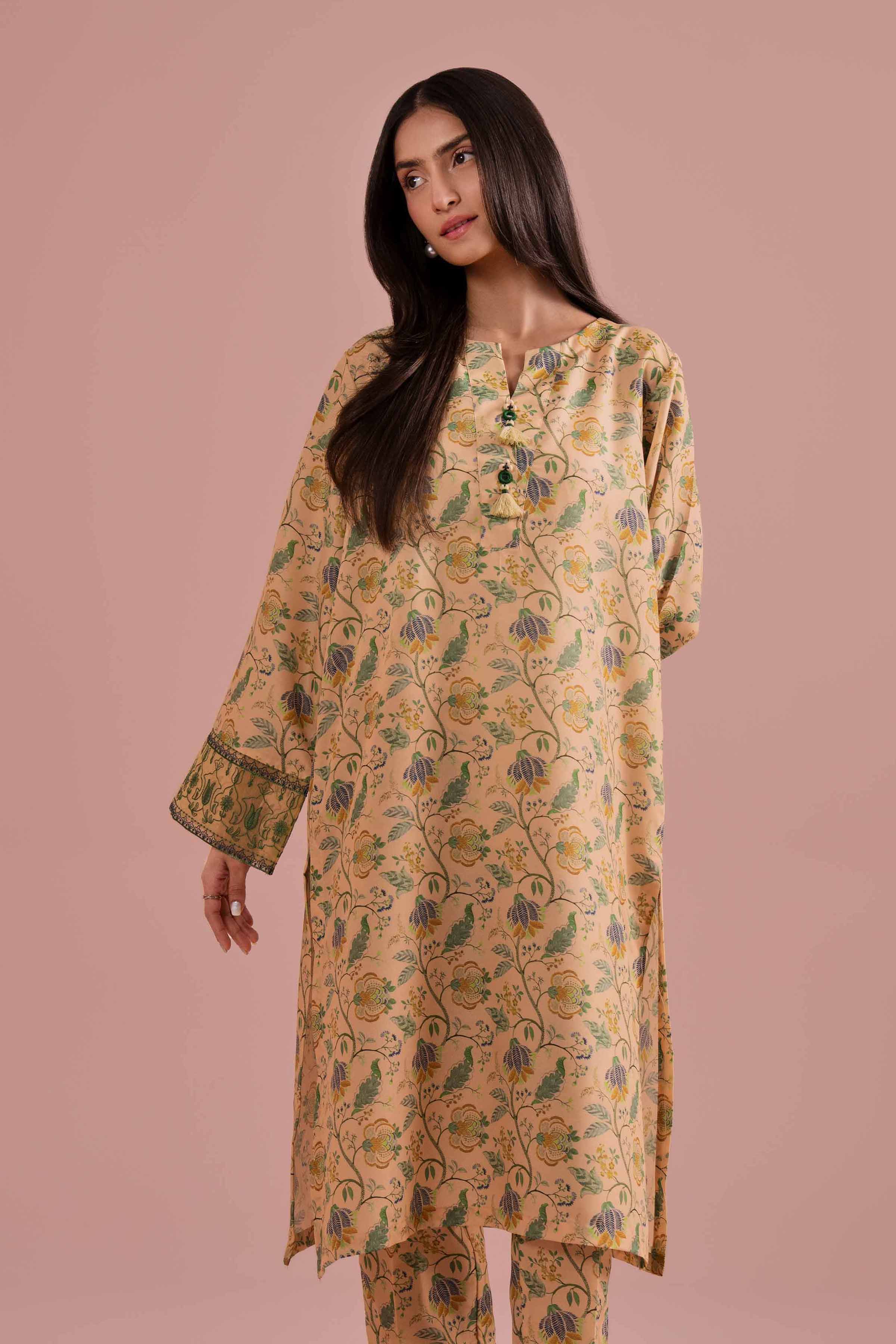 NishatUK - Yellow Embroidered Lawn 2-piece ready to wear Dress