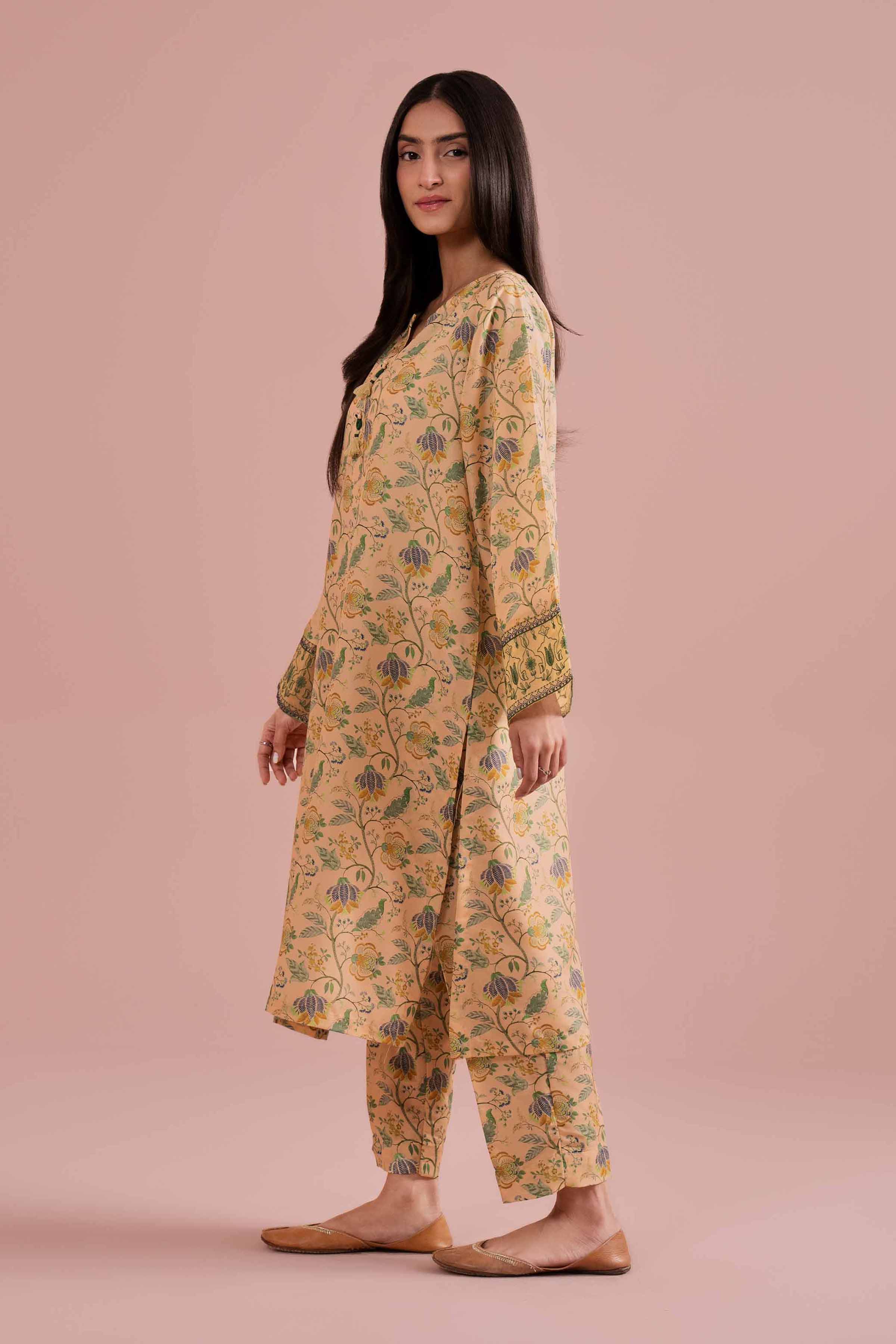 NishatUK - Yellow Embroidered Lawn 2-piece ready to wear Dress