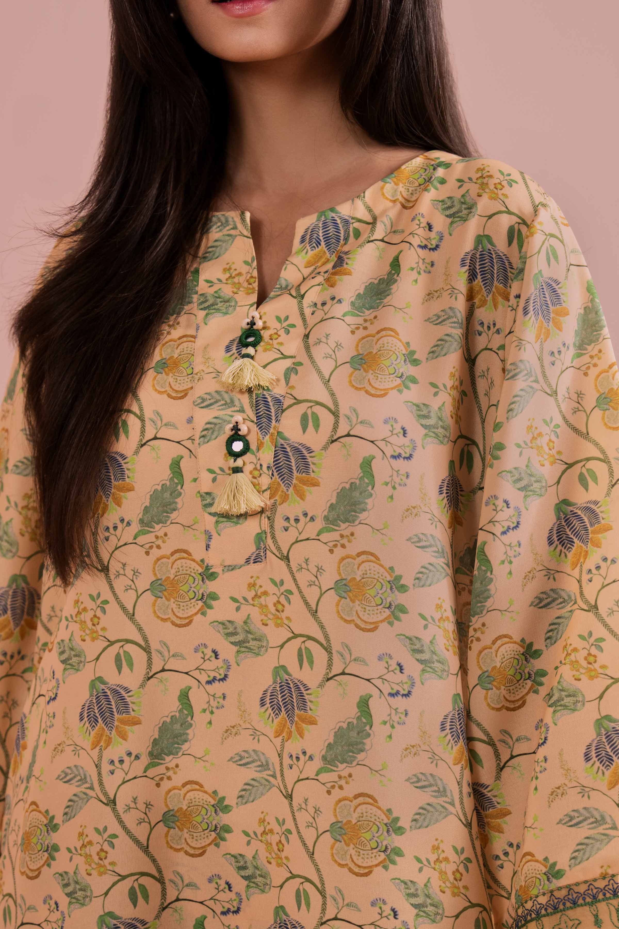 NishatUK - Yellow Embroidered Lawn 2-piece ready to wear Dress