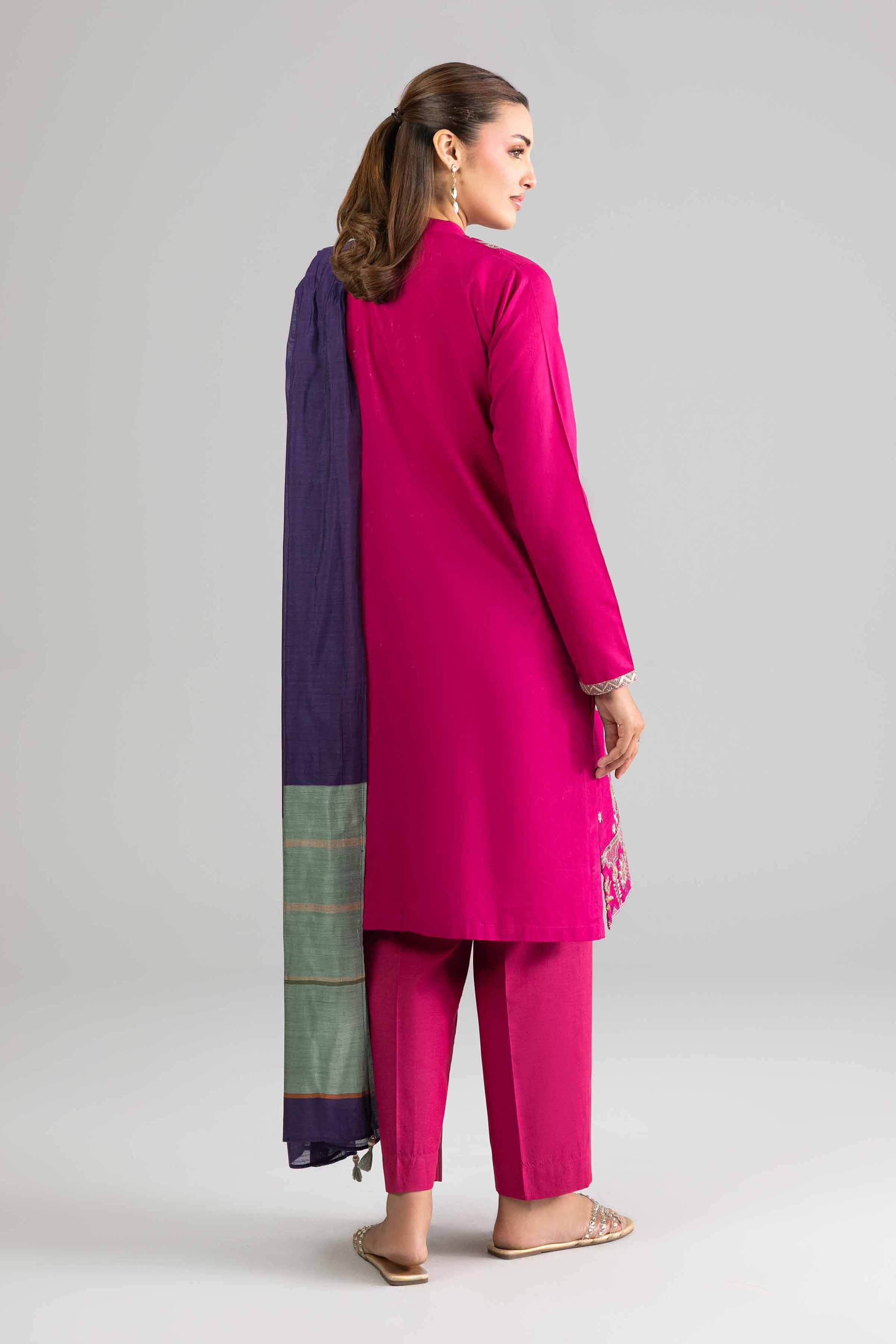 NishatUK - Pink Embroidered Yarn Dyed 3-piece ready to wear Suit