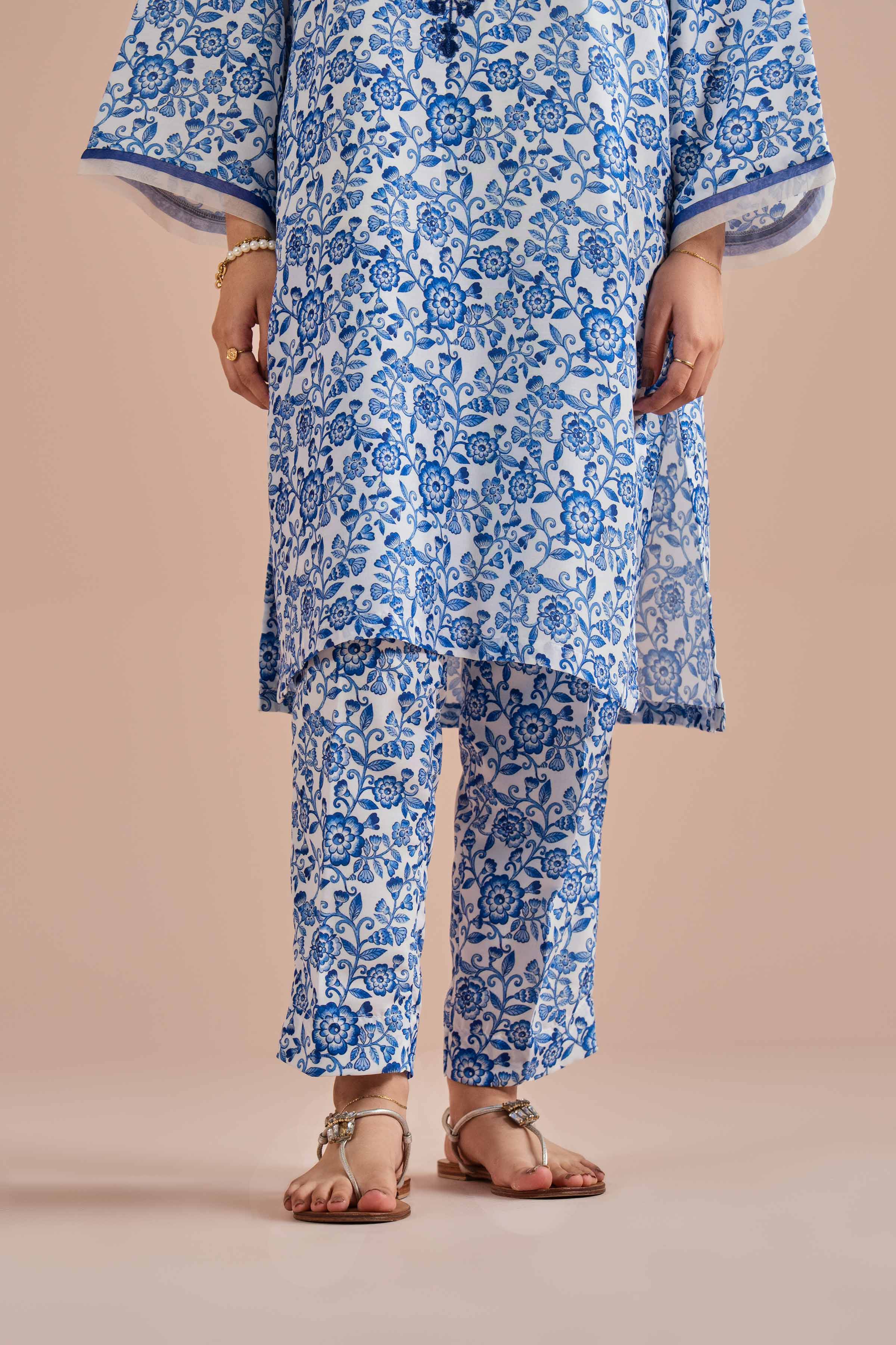 NishatUK - Blue Embroidered Lawn 2-piece ready to wear Dress