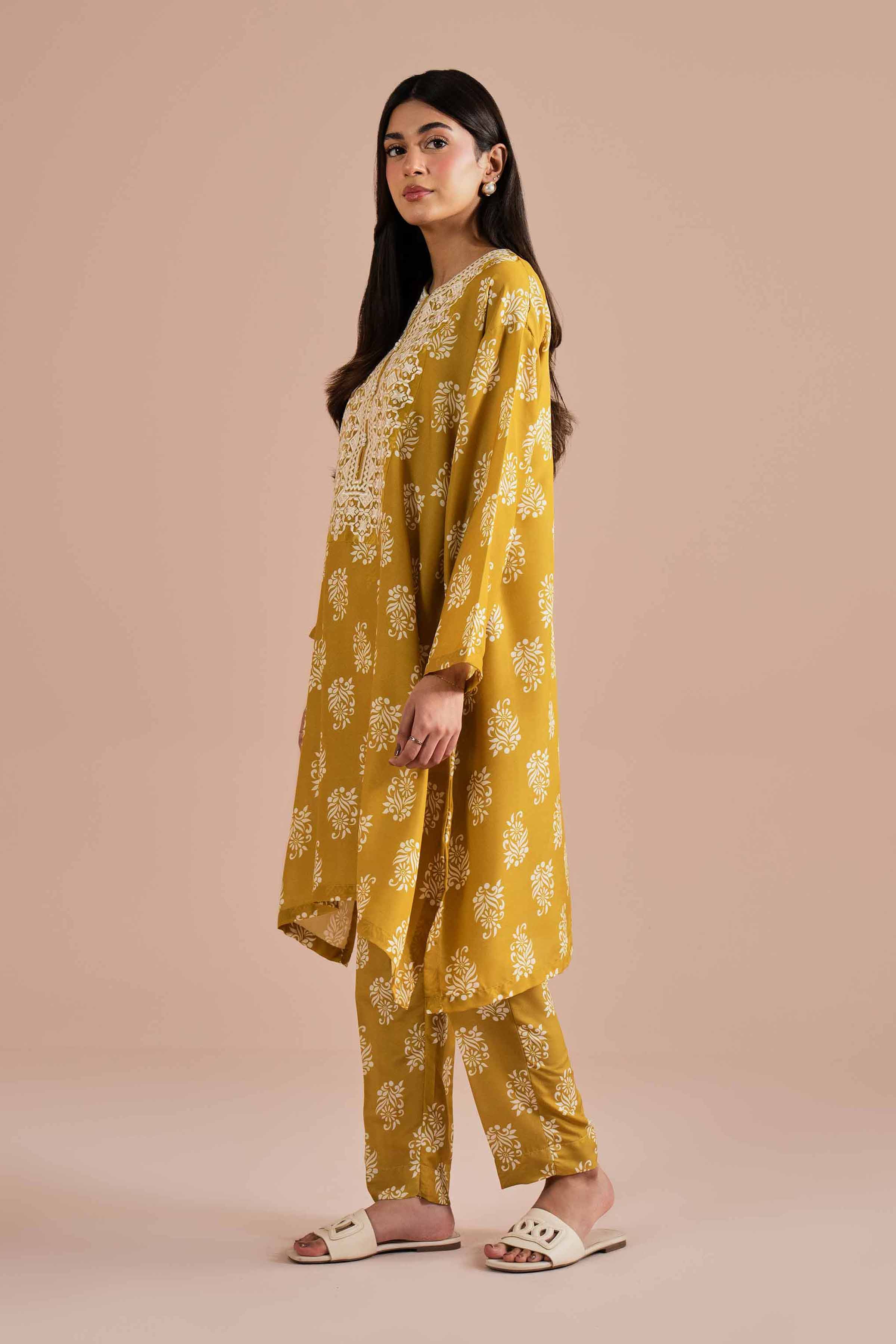 NishatUK - Yellow Embroidered Lawn 2-piece ready to wear Dress