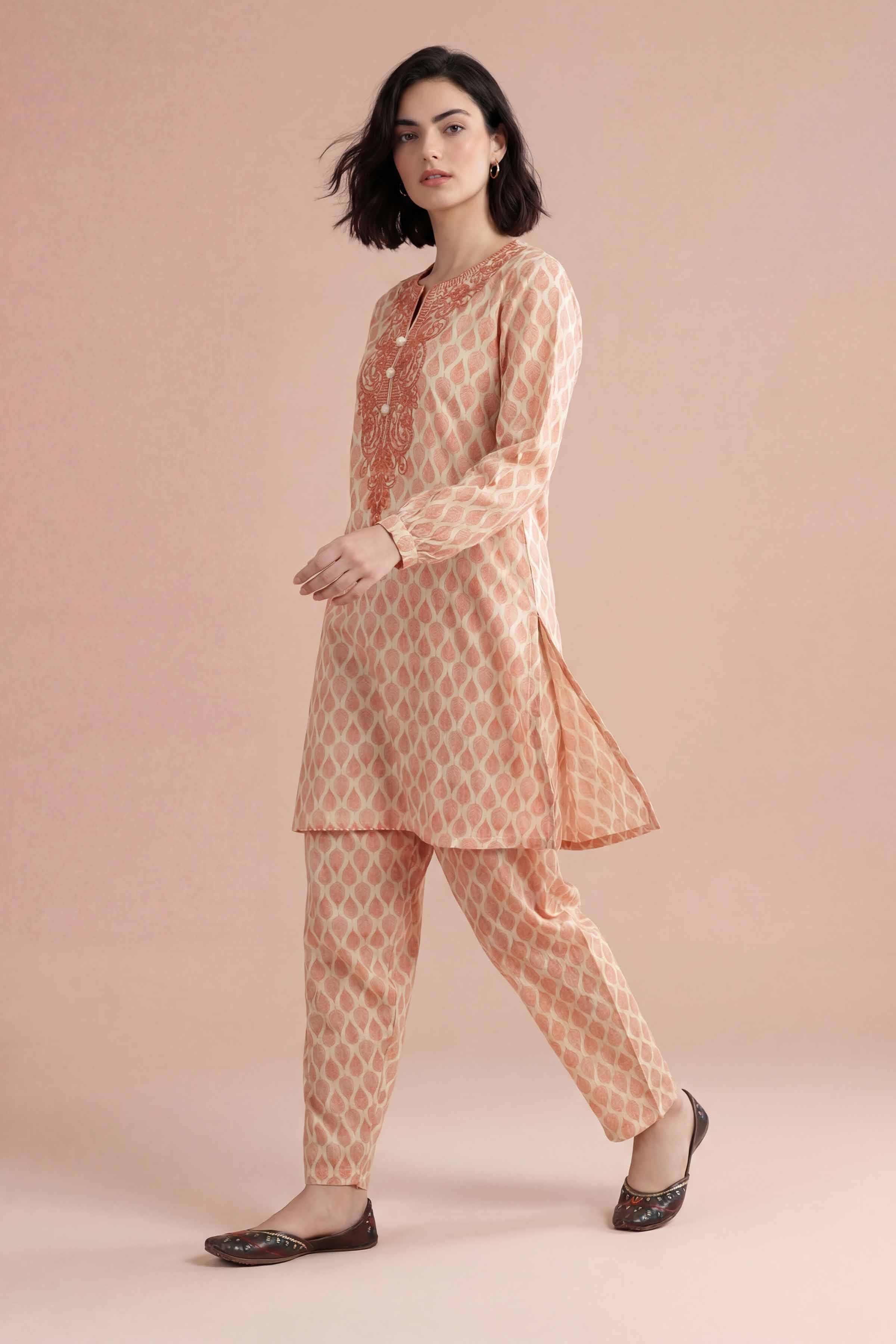 NishatUK - Off White Embroidered Lawn 2-piece ready to wear Dress