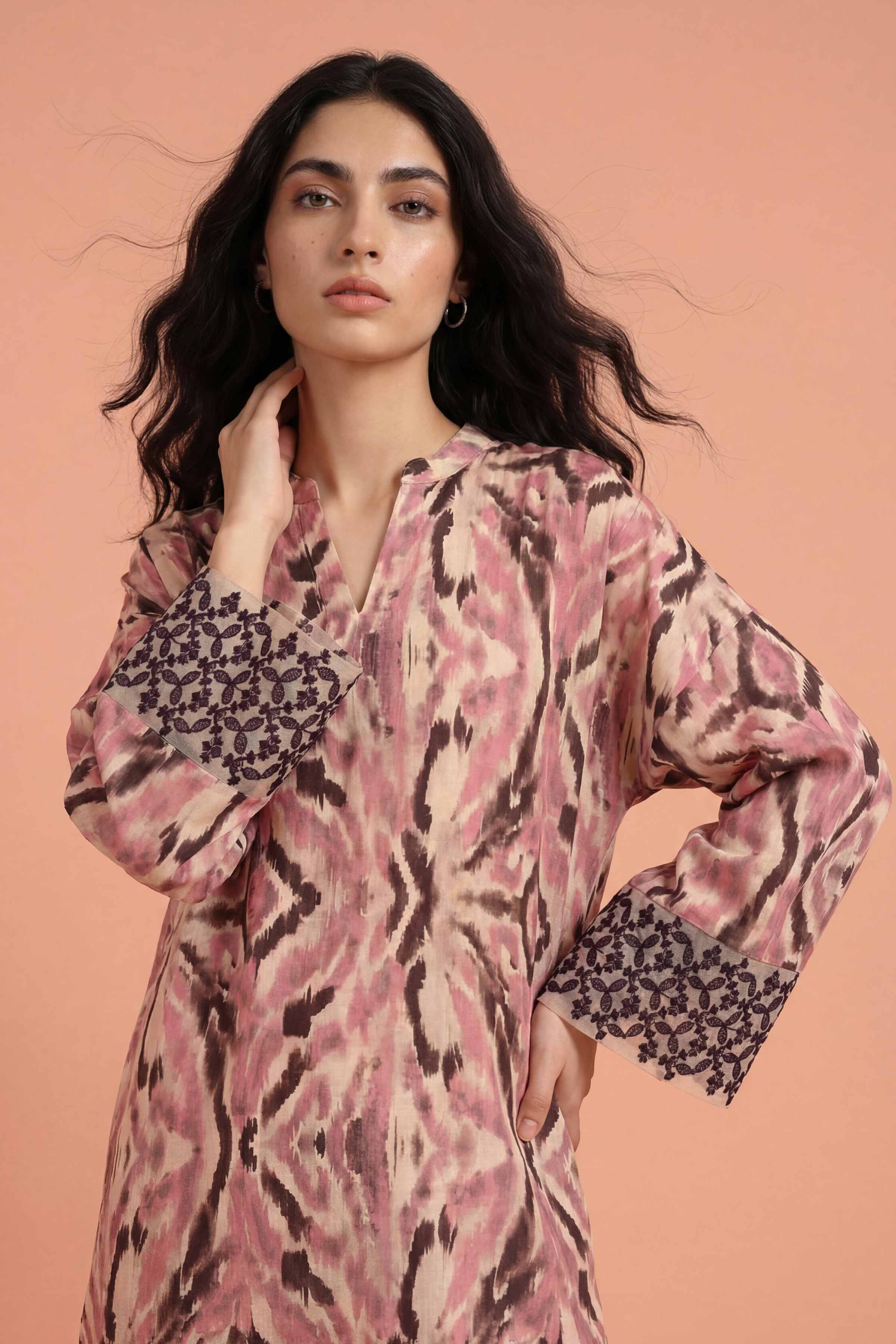 NishatUK - Pink Embroidered Lawn 2-piece ready to wear Dress