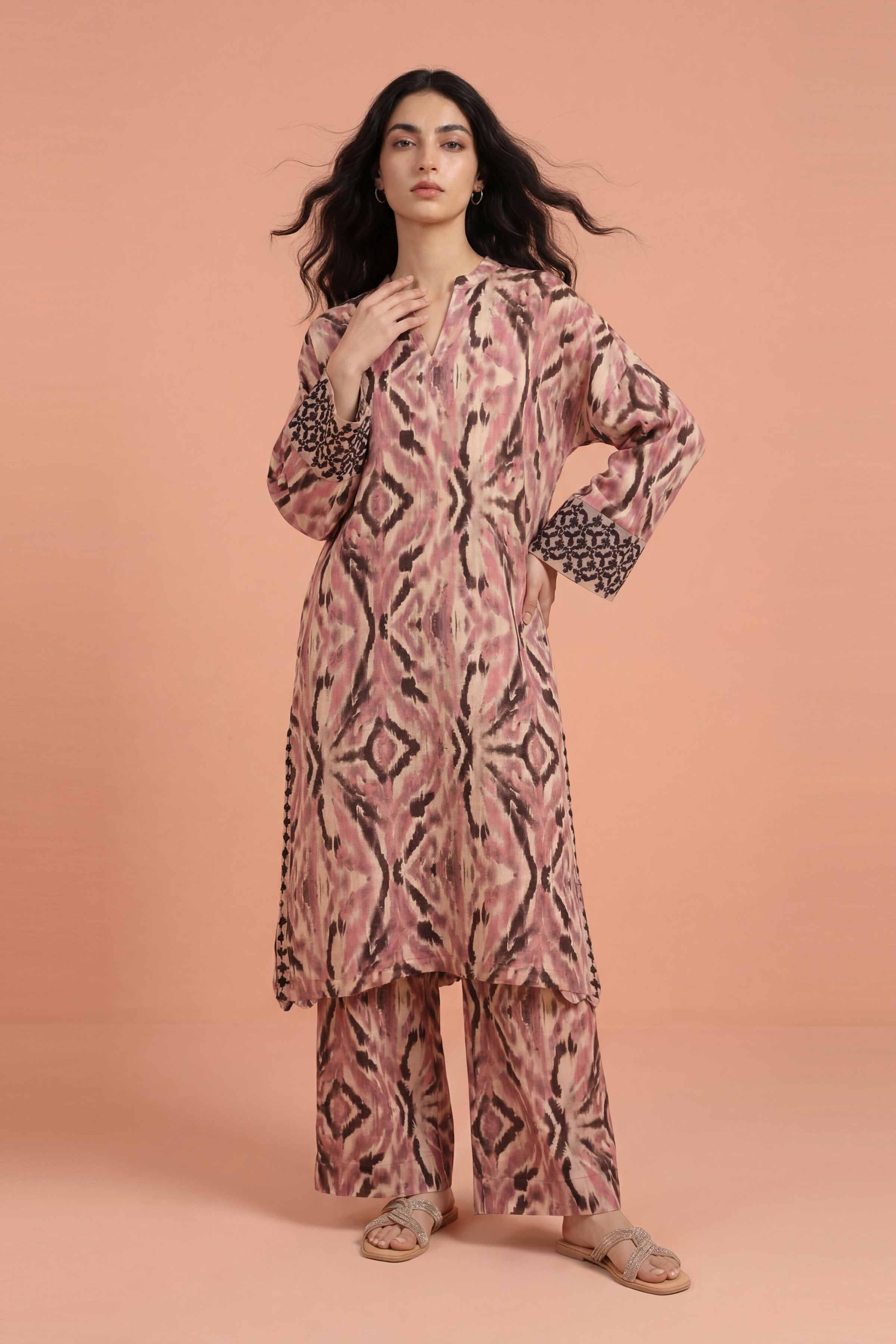 NishatUK - Pink Embroidered Lawn 2-piece ready to wear Dress
