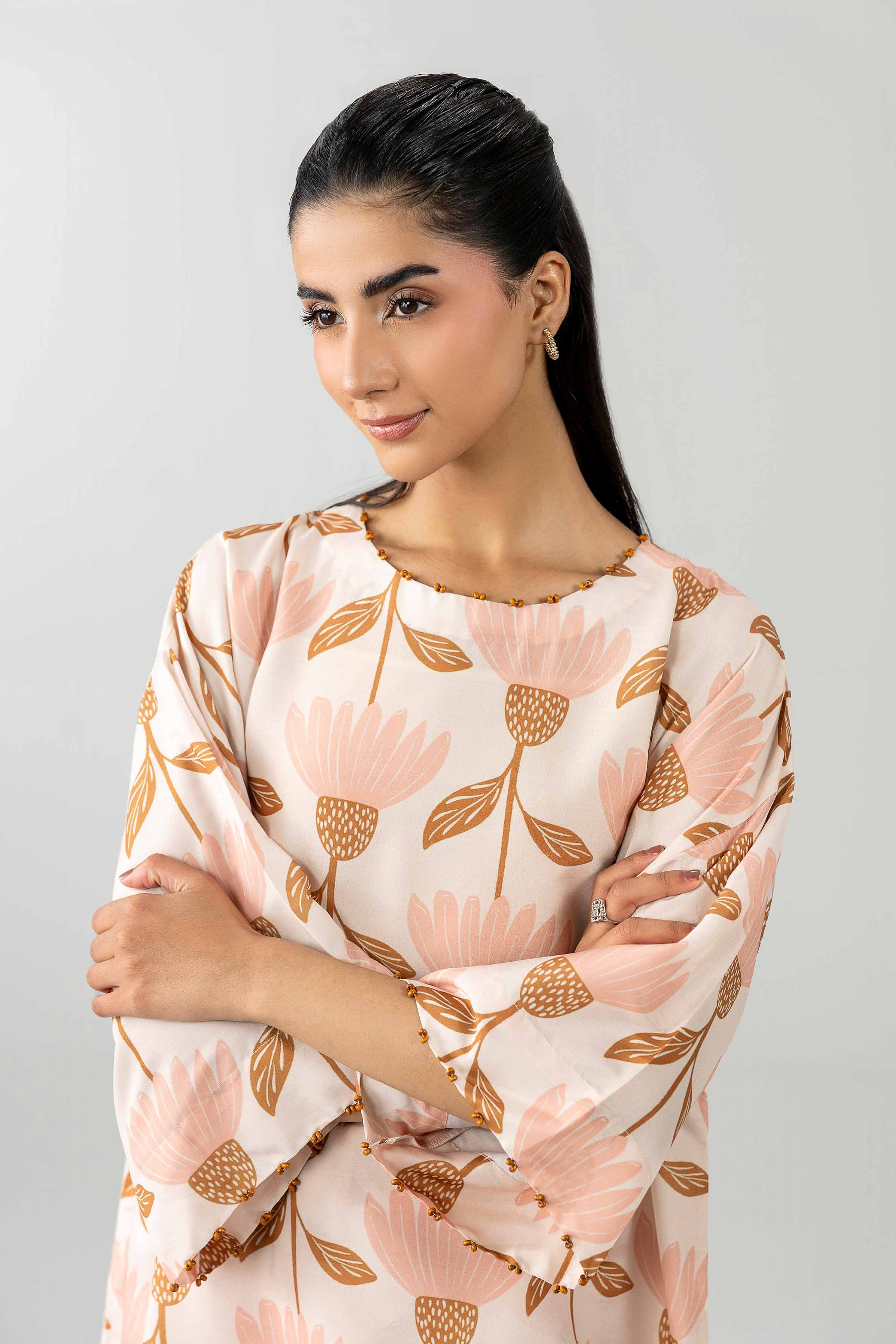 Nishat UK - Off White  Printed Lawn 2 Pieces ready to wear Dress