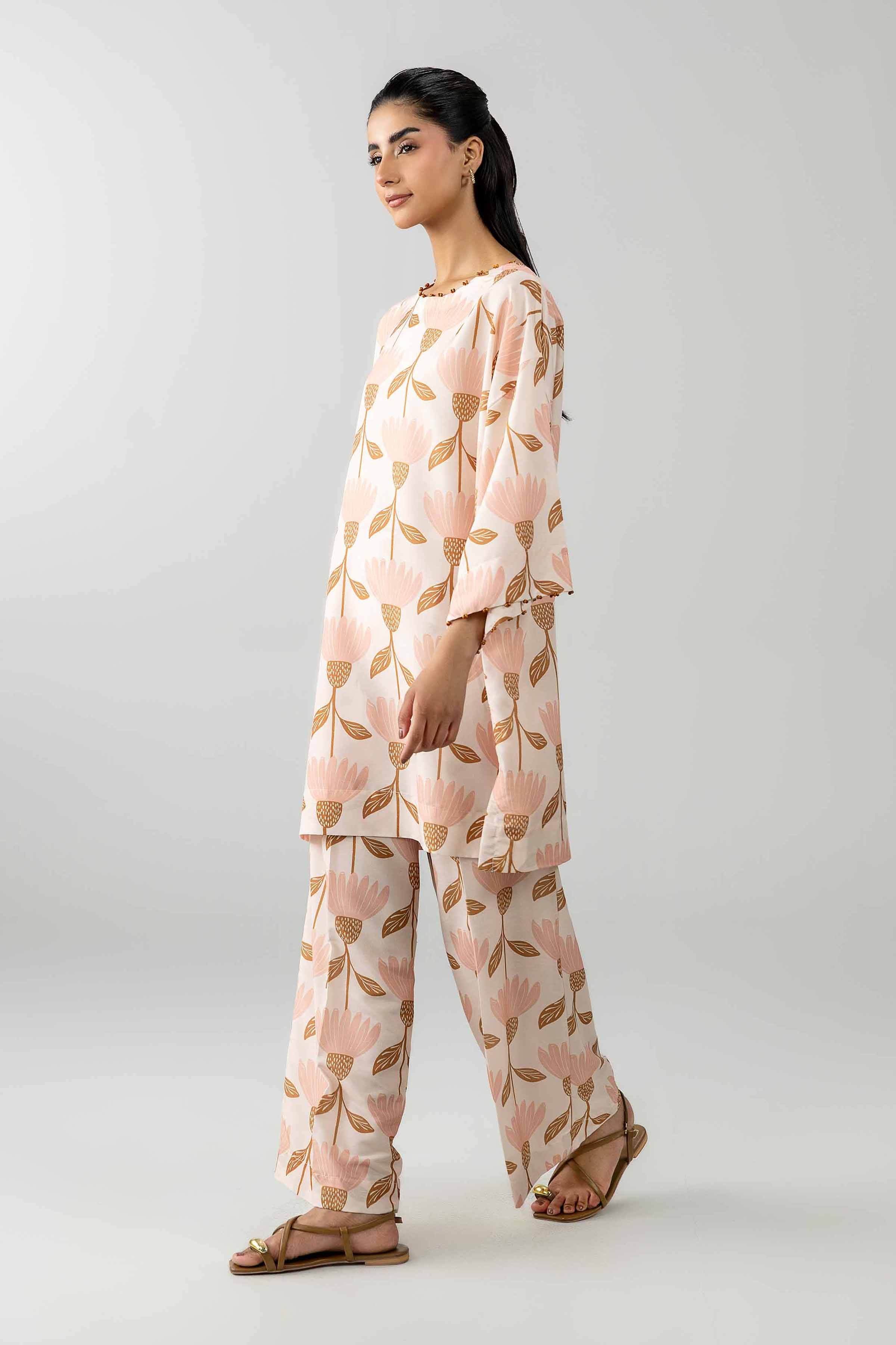 Nishat UK - Off White  Printed Lawn 2 Pieces ready to wear Dress