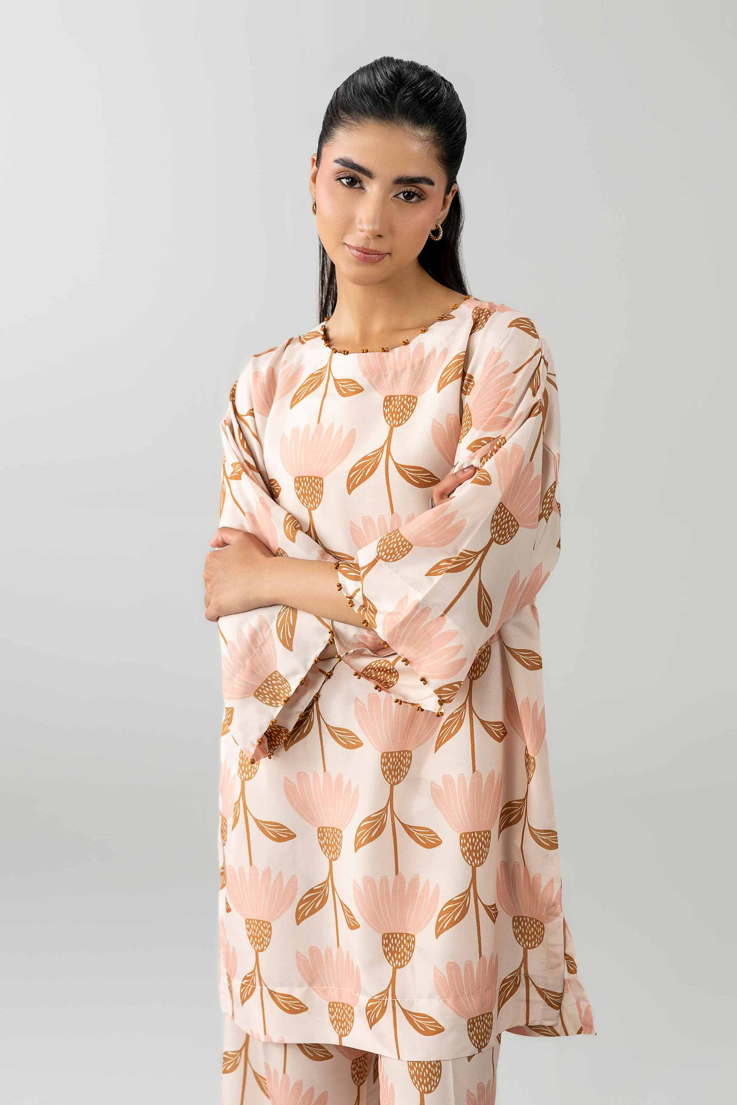 Nishat UK - Off White  Printed Lawn 2 Pieces ready to wear Dress