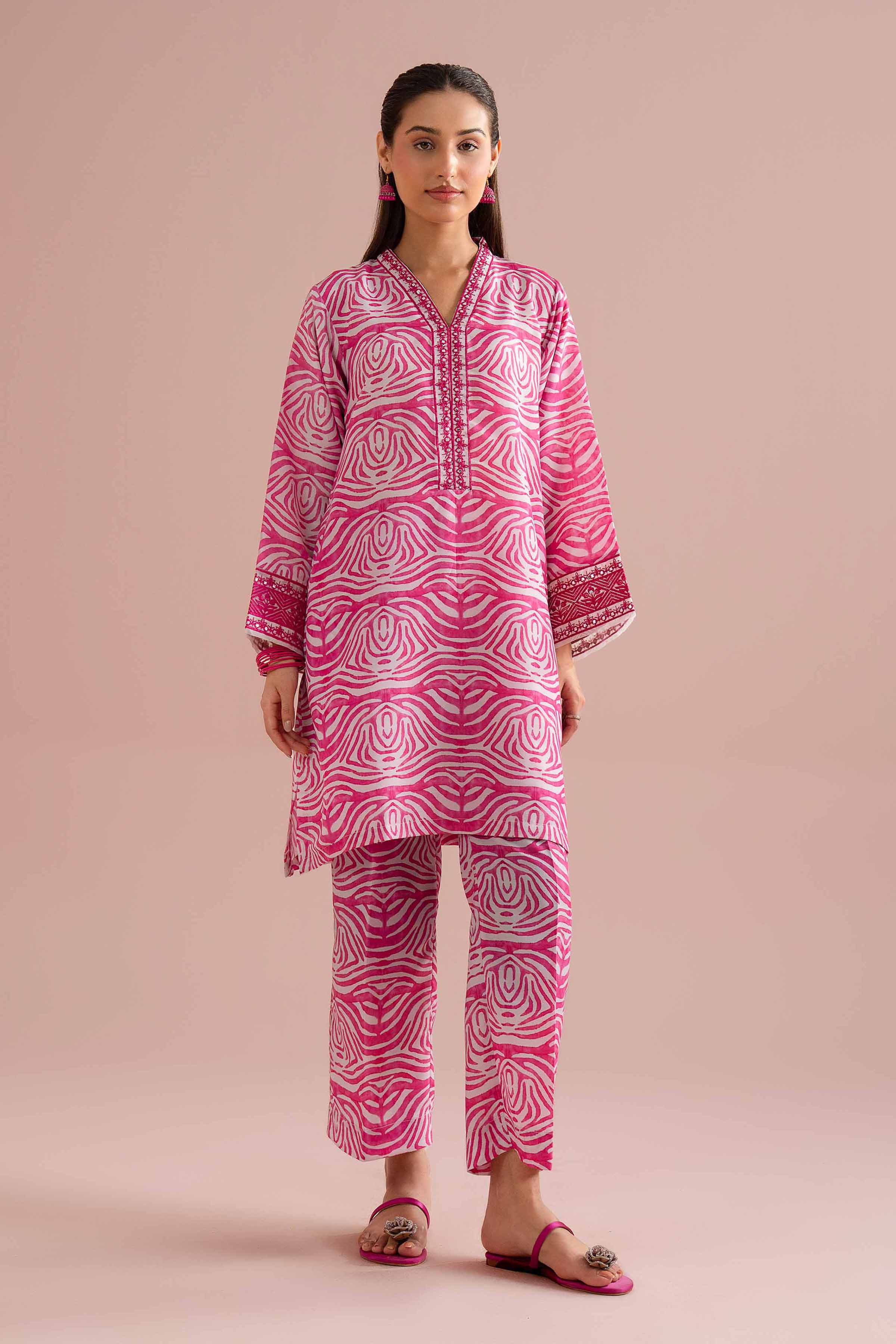 NishatUK - Pink Embroidered Lawn 2-piece ready to wear Dress
