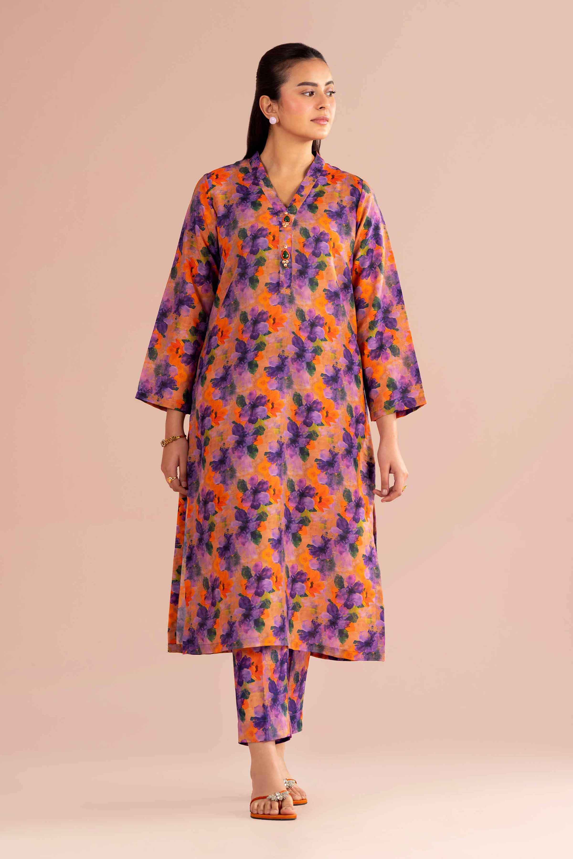 NishatUK - Multi Printed Lawn 2-piece ready to wear Dress