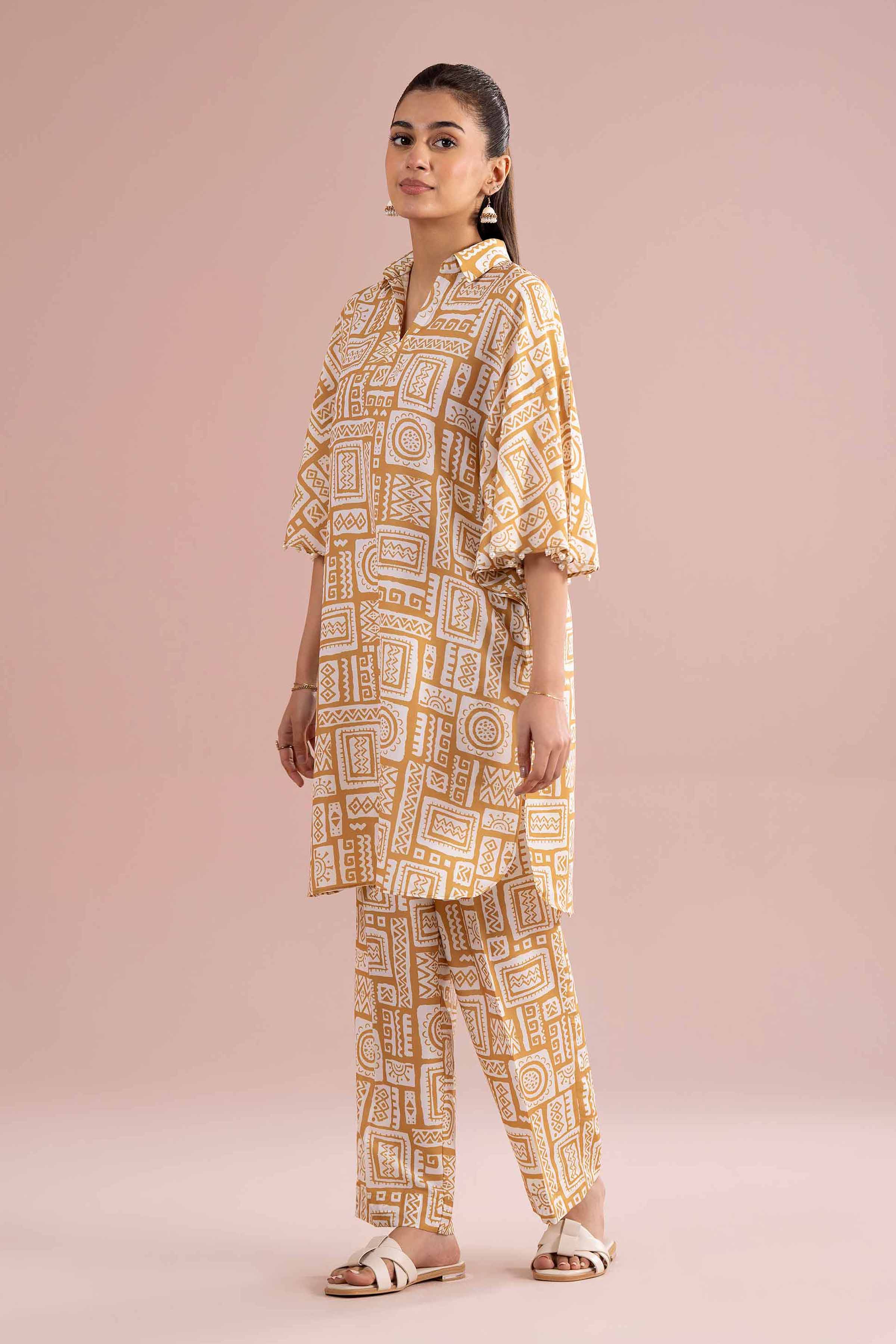 NishatUK - Yellow Printed Lawn  ready to wear Dress