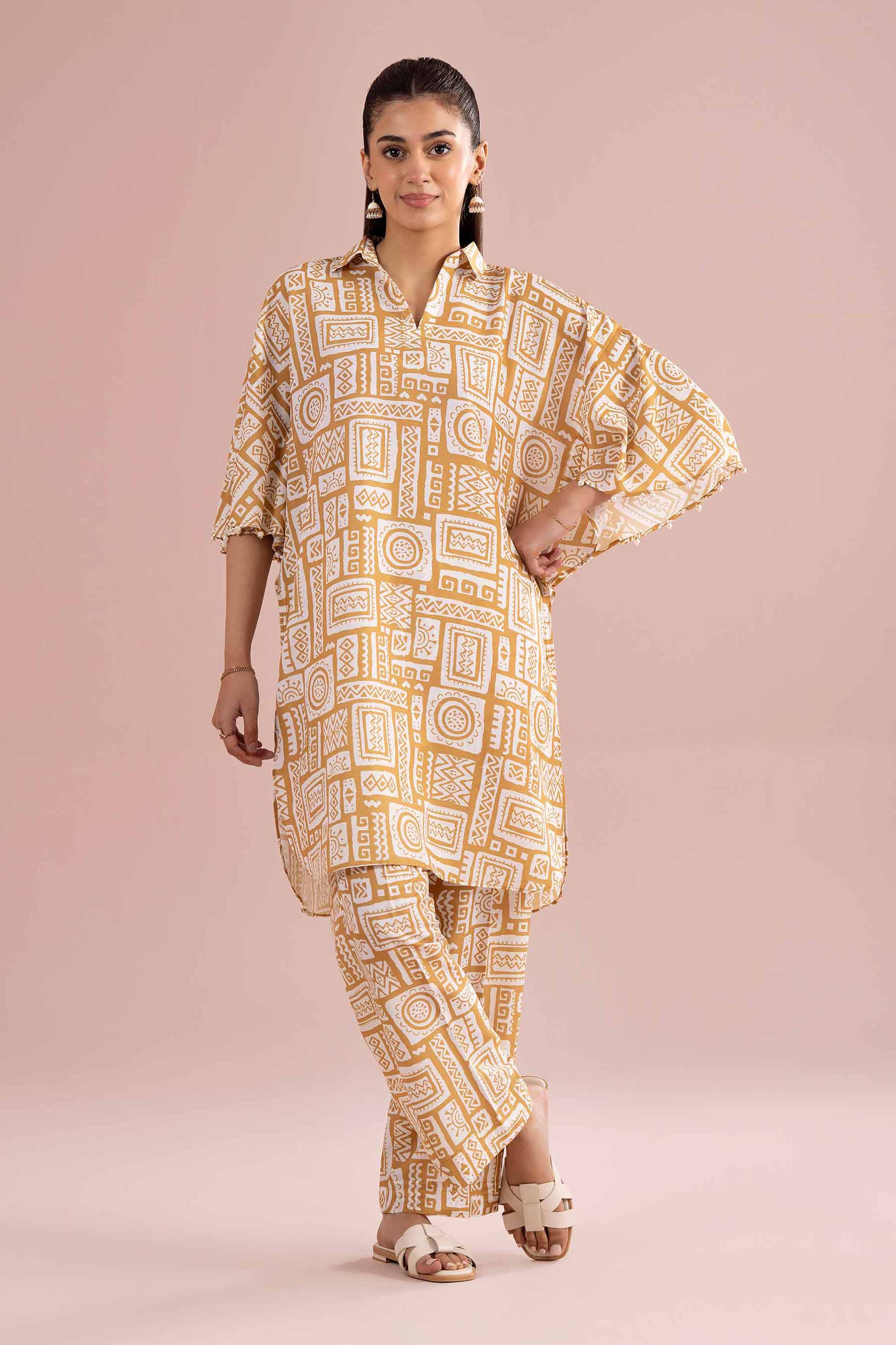 NishatUK - Yellow Printed Lawn  ready to wear Dress
