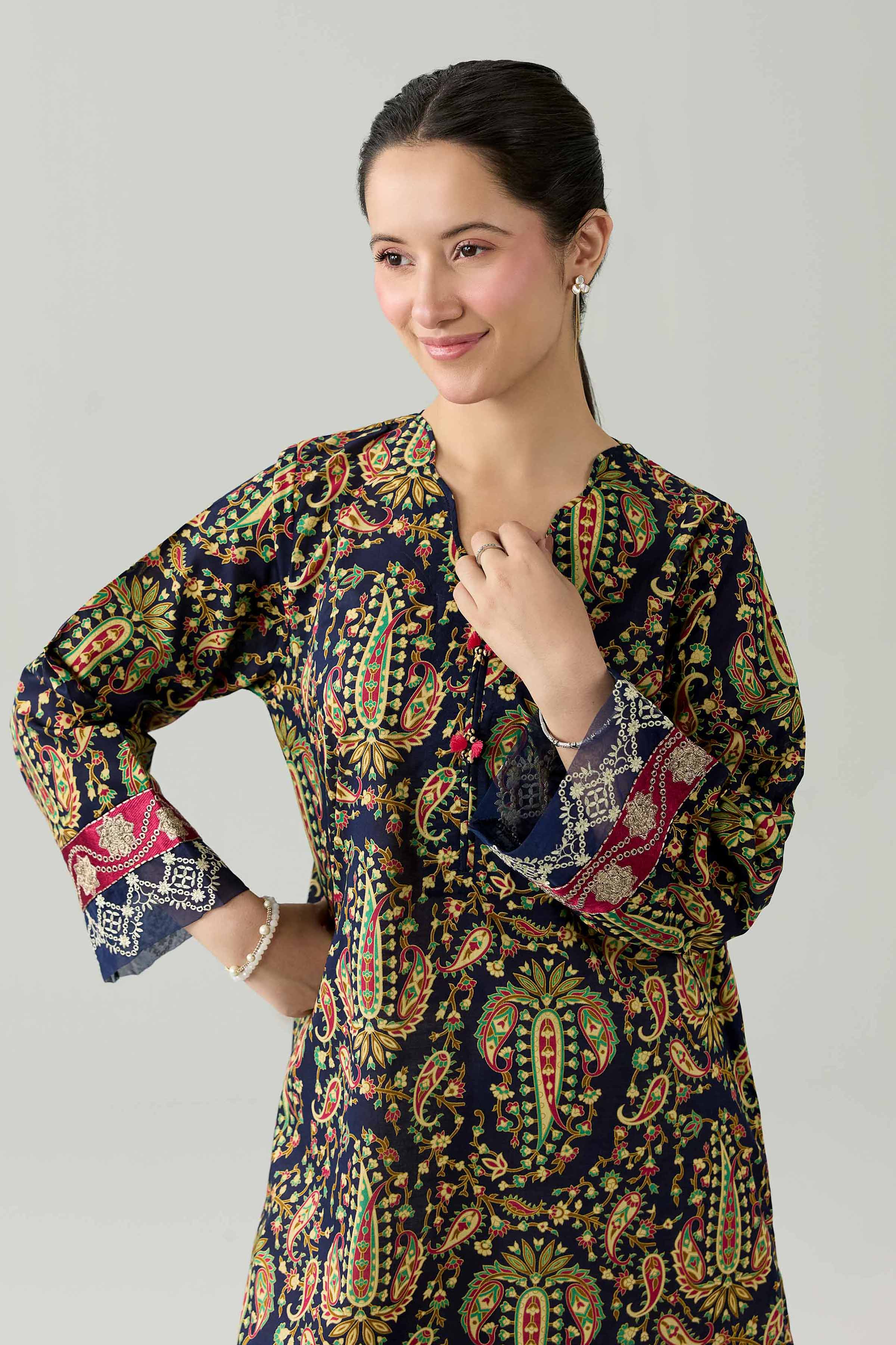 Nishat UK - Blue Embroidered Lawn 1-piece ready to wear Shirt