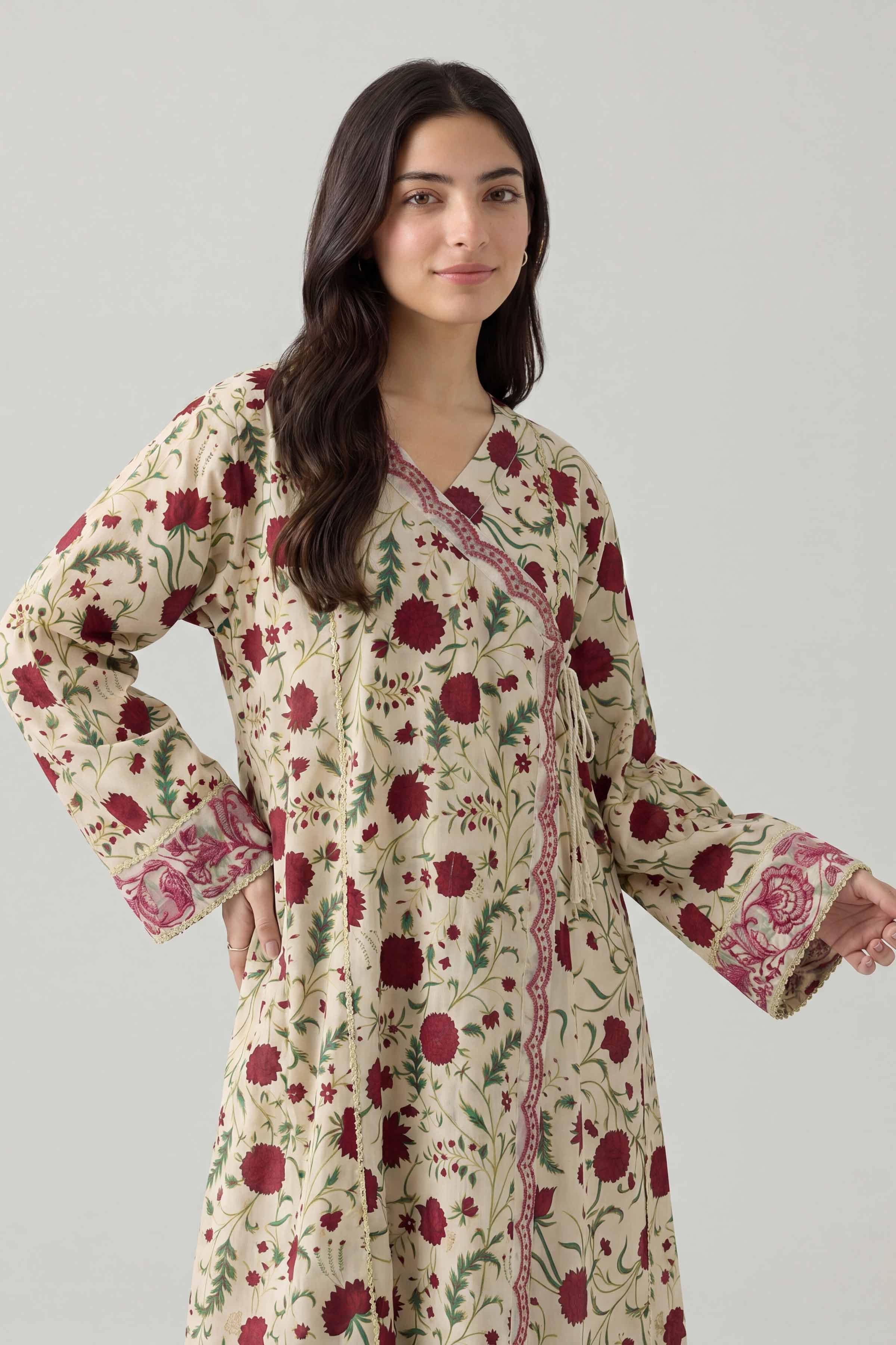Nishat UK - Off White  Embroidered Lawn 1 Piece ready to wear Shirt