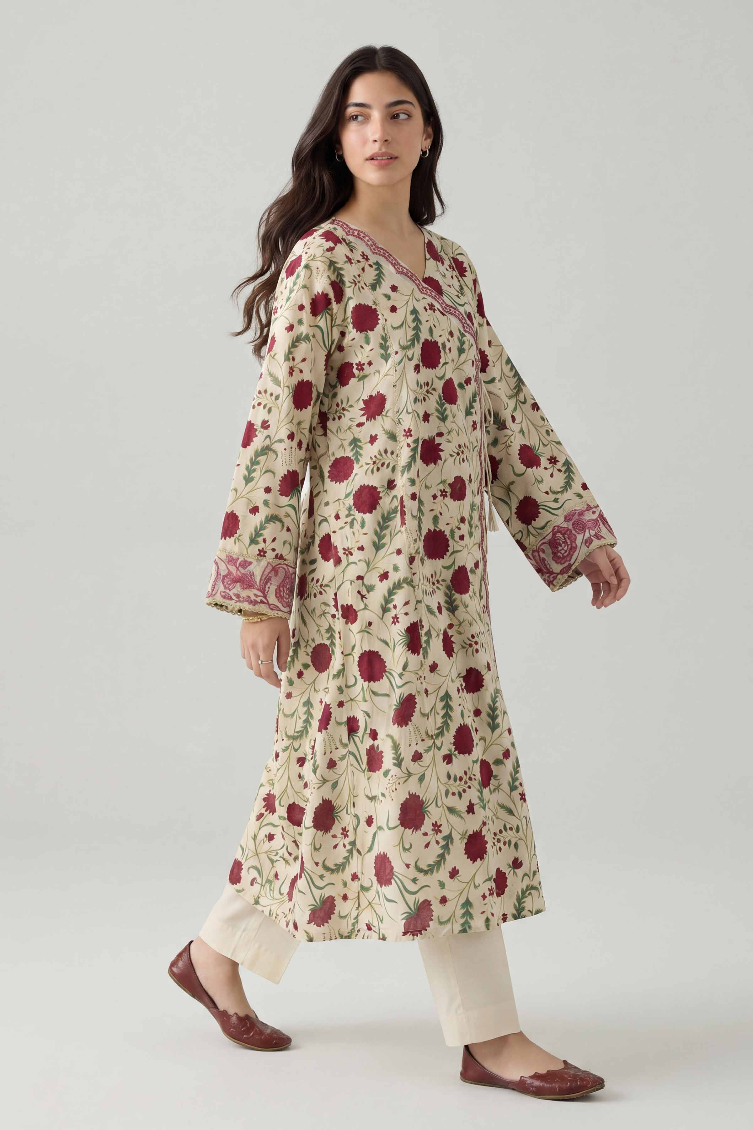 Nishat UK - Off White  Embroidered Lawn 1 Piece ready to wear Shirt